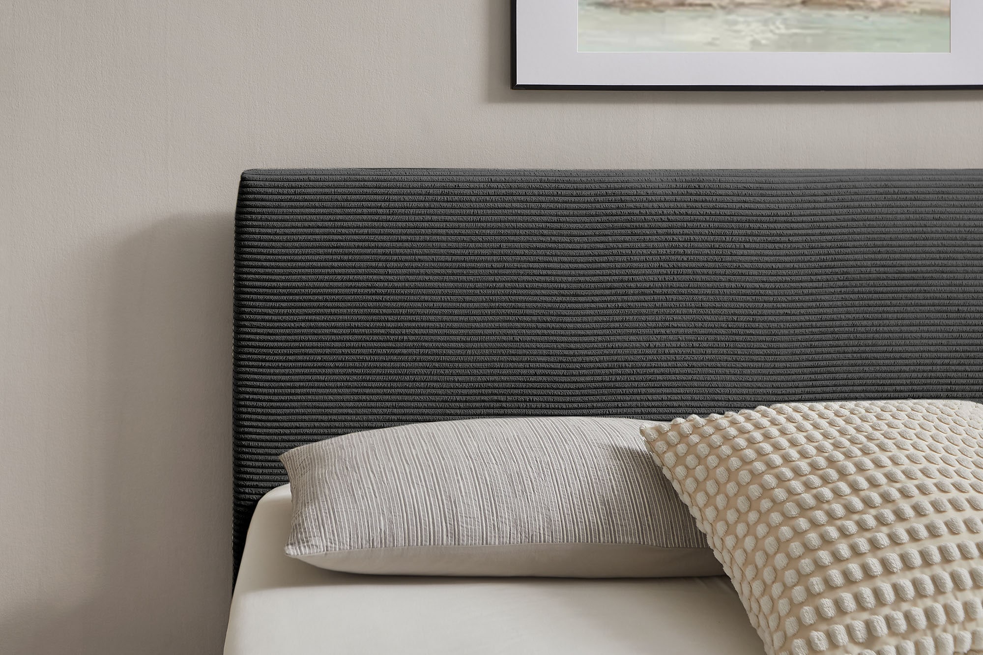 Home affaire Polsterbett »Armandine inkl. Lattenrost« Kopfteil mit Cordbezug, erhältlich in den Breiten 140cm & 180cm