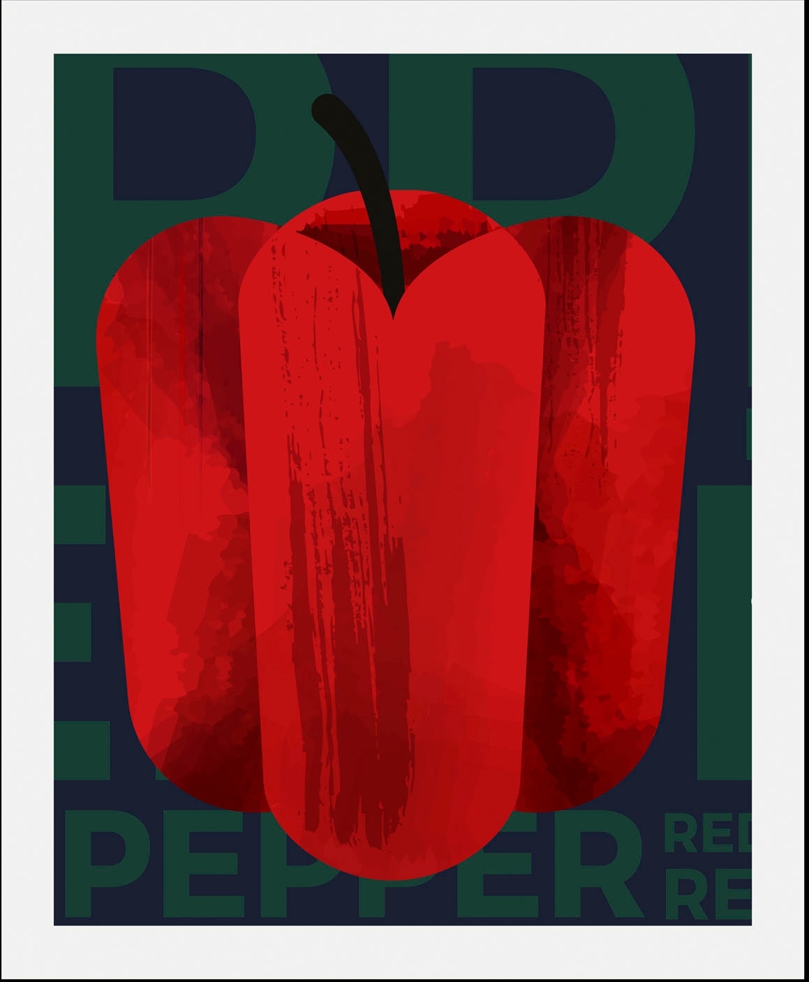 queence Bild »Paprika Art«, Obst-Obst Bilder-Schriftzug-Kunst-Abstrakt-Essen-Lebensmittel, (1 St.), HD Premium Poster-Druck inkl. Holzrahmen