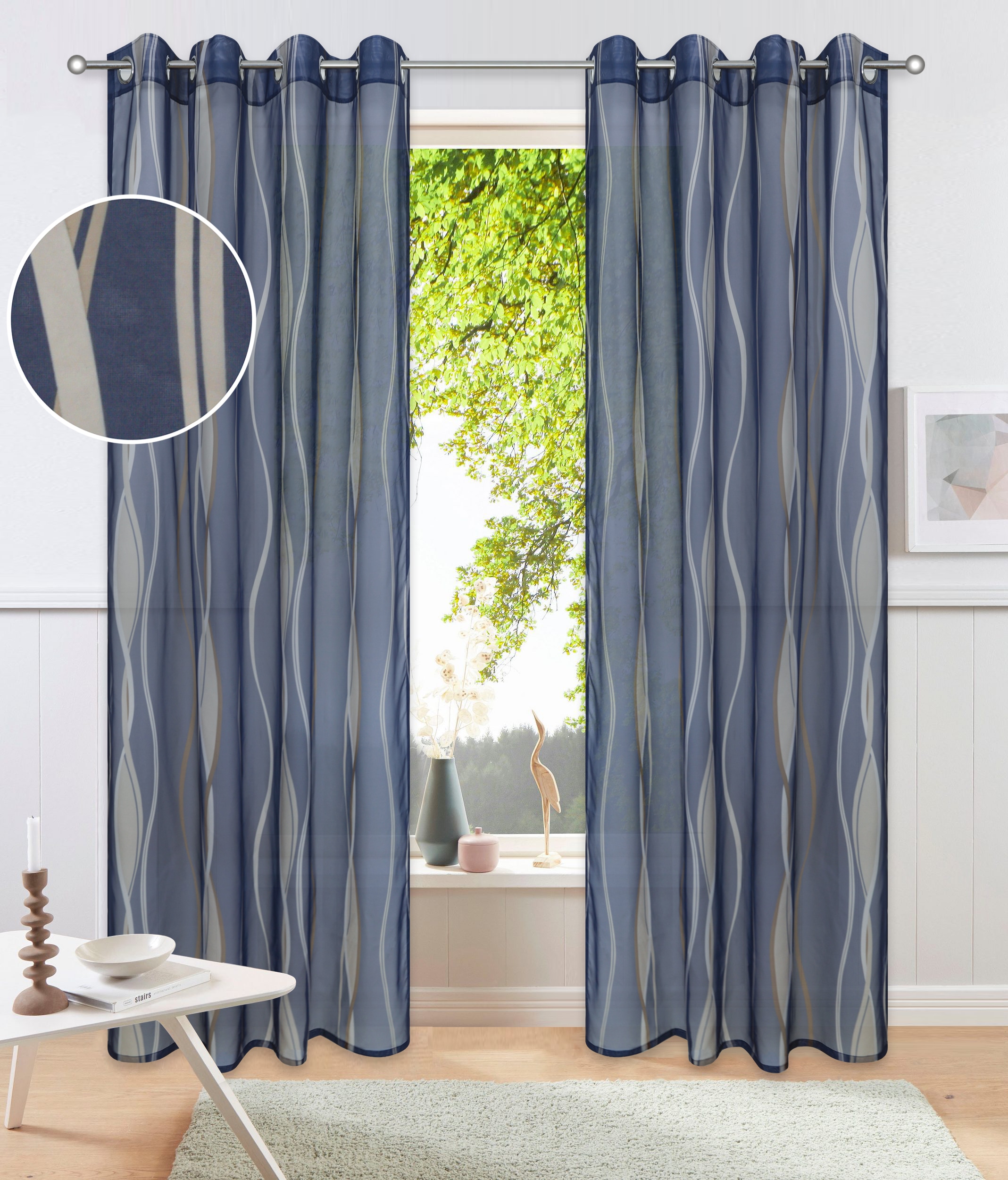 OTTO home Gardine "Dimona" Ösen 2 Stk. tlg. 2er-Set, transparent, Voile, Polyester