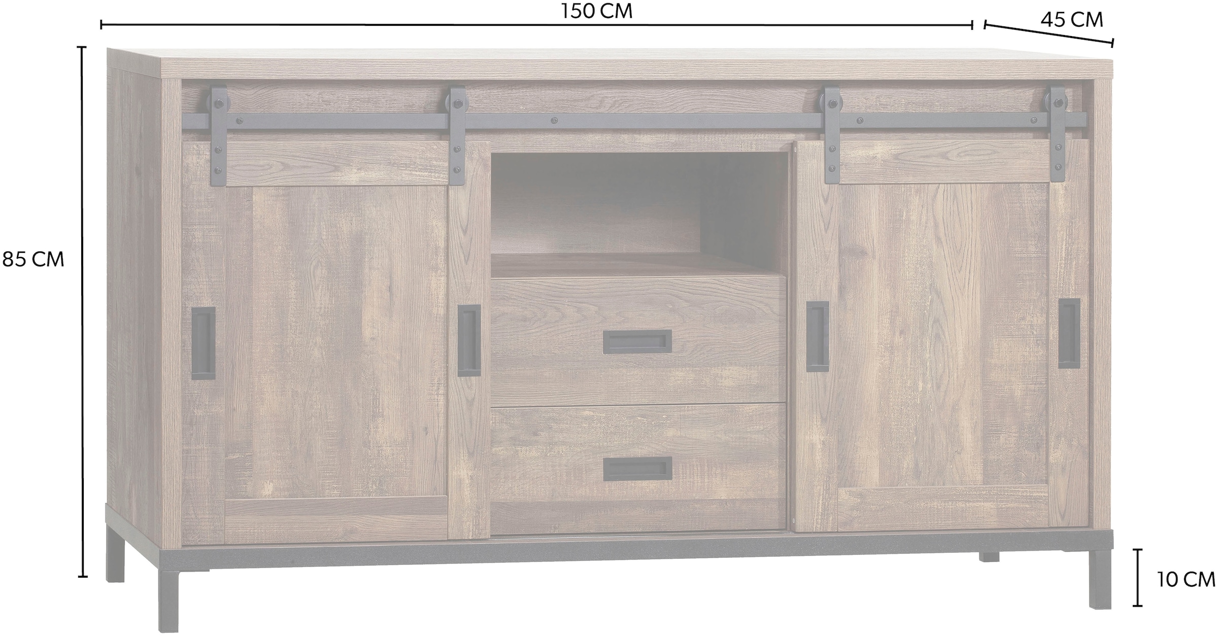 OMG Design Sideboard »Stanley« in zwei Breiten, mit viel Stauraum