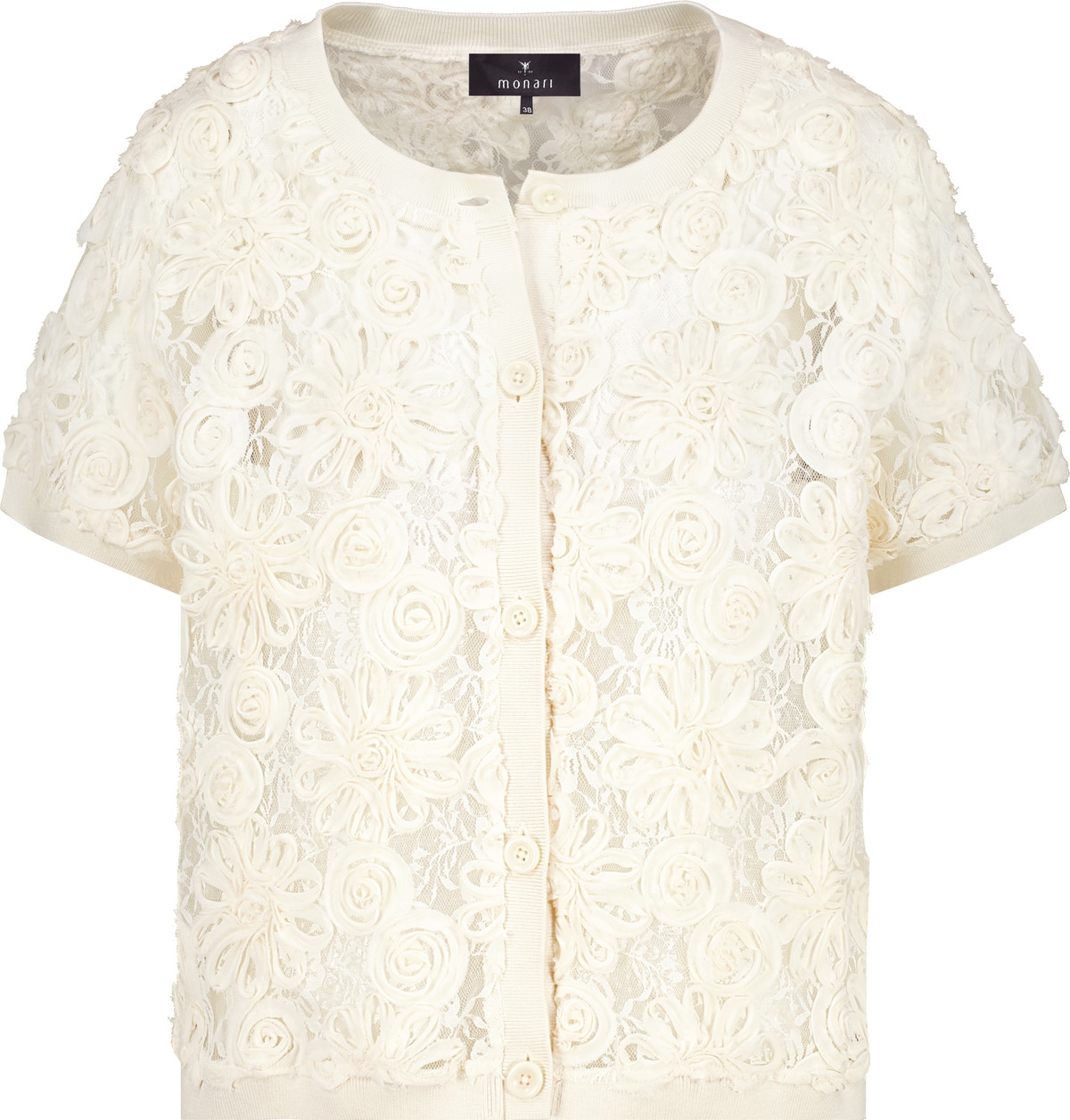 Monari Strickjacke »Jacke Strickjacke Spitze« Regular fit mit Spitzendetails