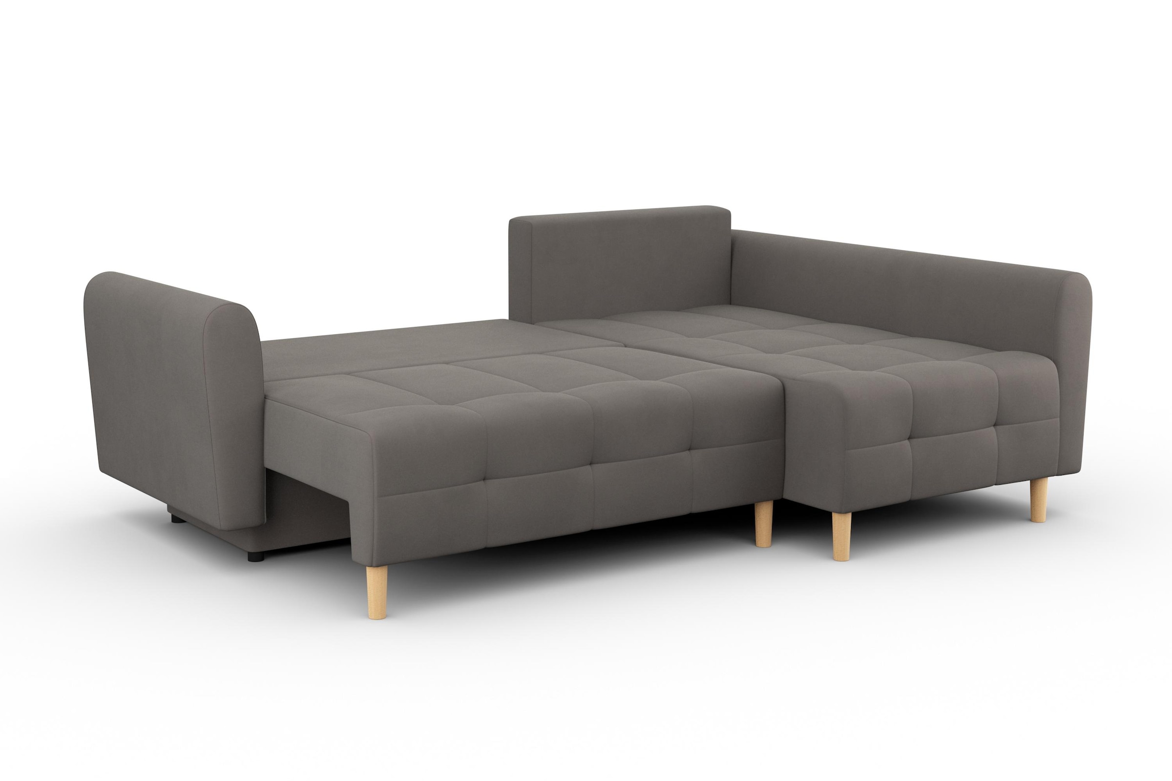 Home affaire Ecksofa »Nordic L-Form«, mit Bettfunktion und Bettkasten, Steppung, Federkern, 2 Zierkissen