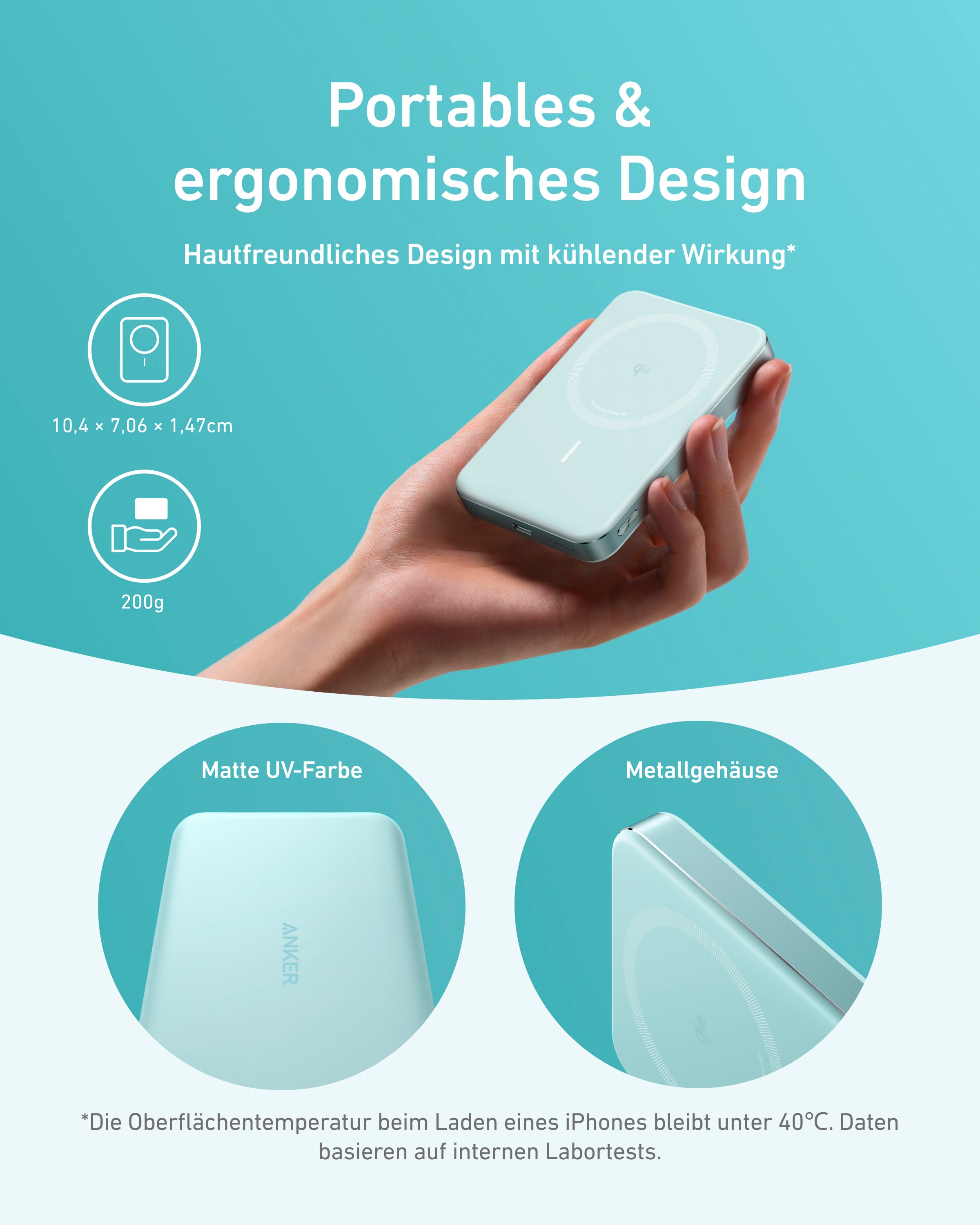 Anker Powerbank »MagGo Powerbank (10.000mAh, Slim)«, 10000 mAh