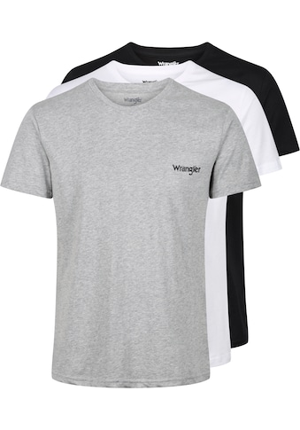T-Shirt »"Foster"«, (3er-Pack), mit Logoschriftzug und Rundhalsausschnitt
