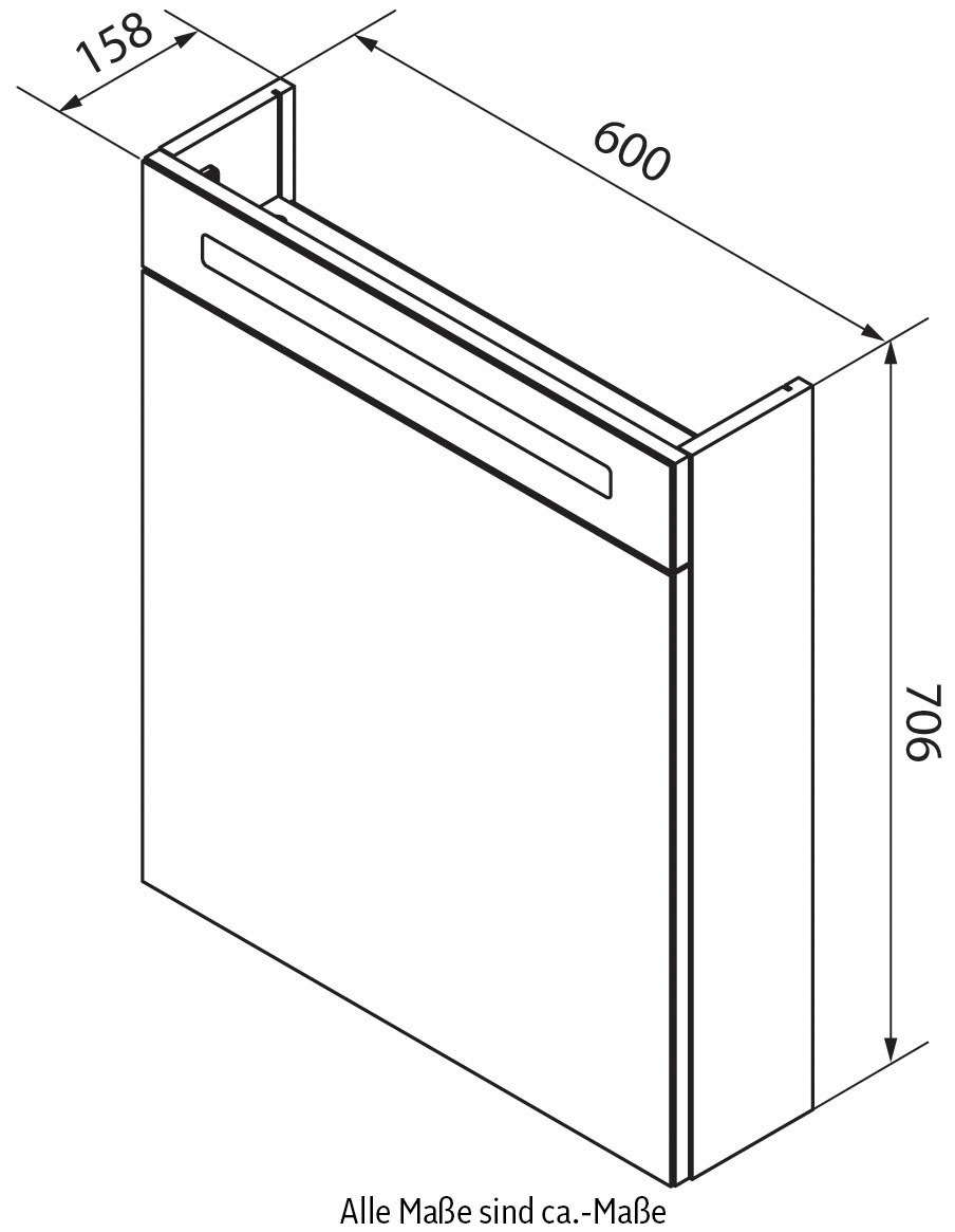 FACKELMANN Spiegelschrank »CL 60 - weiß«, Badmöbel LED-Spiegelschrank, Breite 60 cm, 1 Tür
