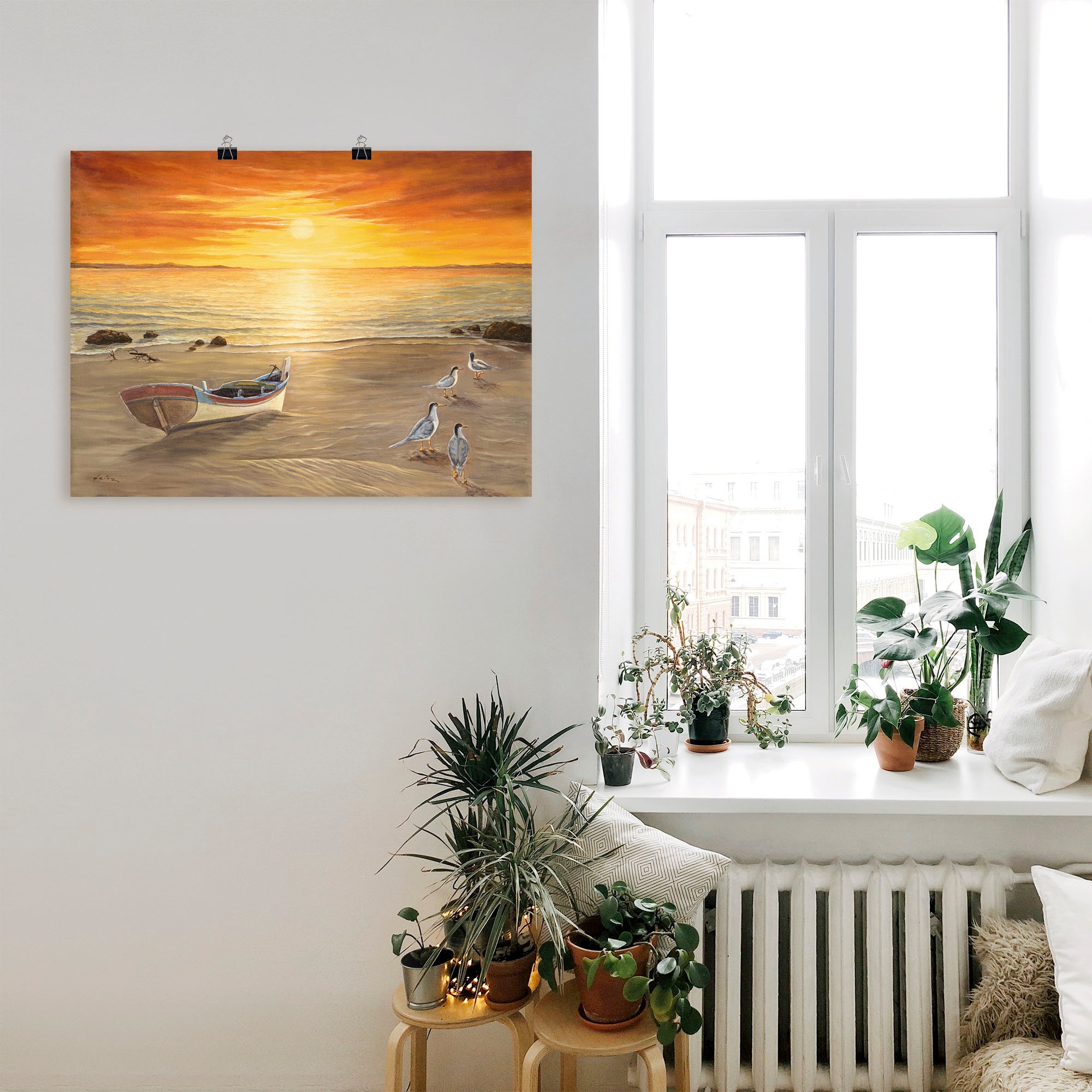 Artland Wandbild »Möwen« Sonnenaufgang & -untergang 1 Stk. tlg. als Alubild, Leinwandbild, Poster in verschied. Größen