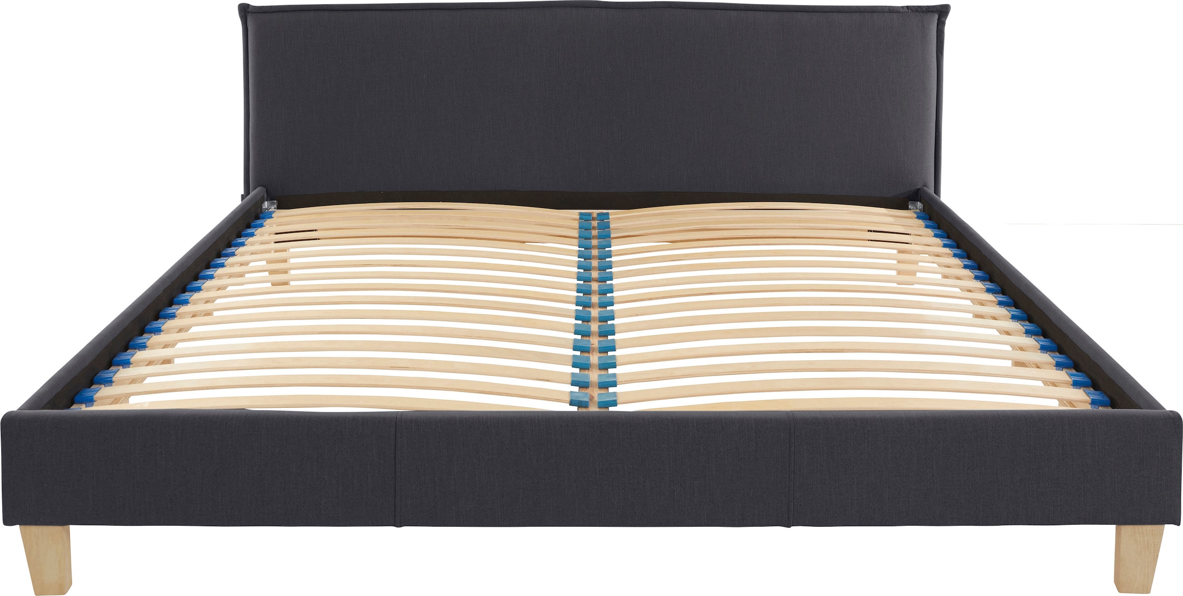 OTTO products Polsterbett »Heddi«, in 5 Breiten: von 90cm-200cm, Biese am Kopfteil, Strukturstoff