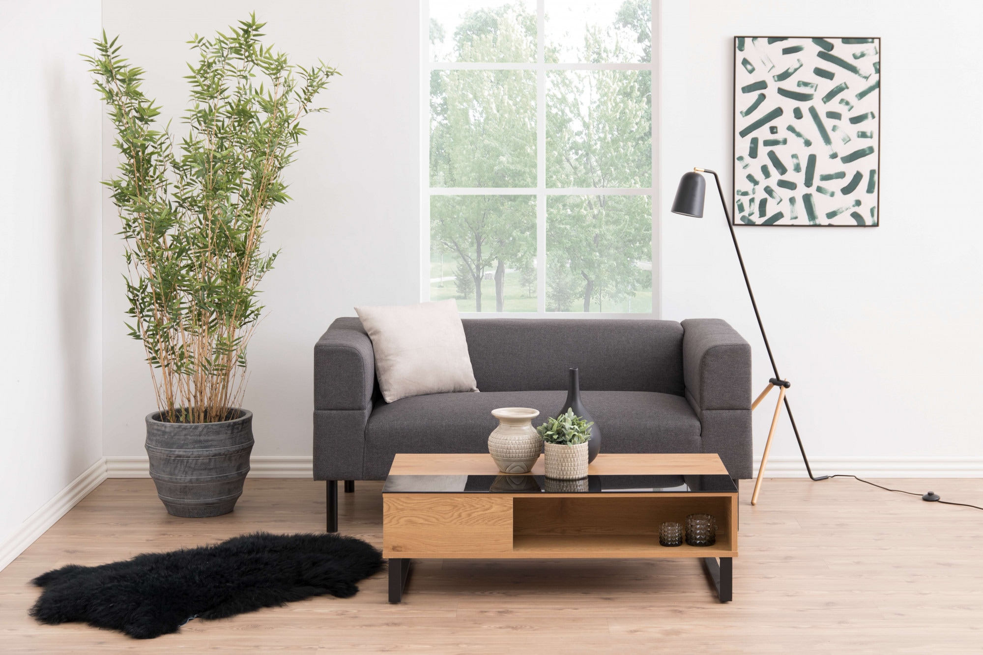 ACTONA GROUP Couchtisch »Azalea«, Sofatisch, Kaffeetisch, Glas, Kufengestell, Höhenverstellbar, Stauraum