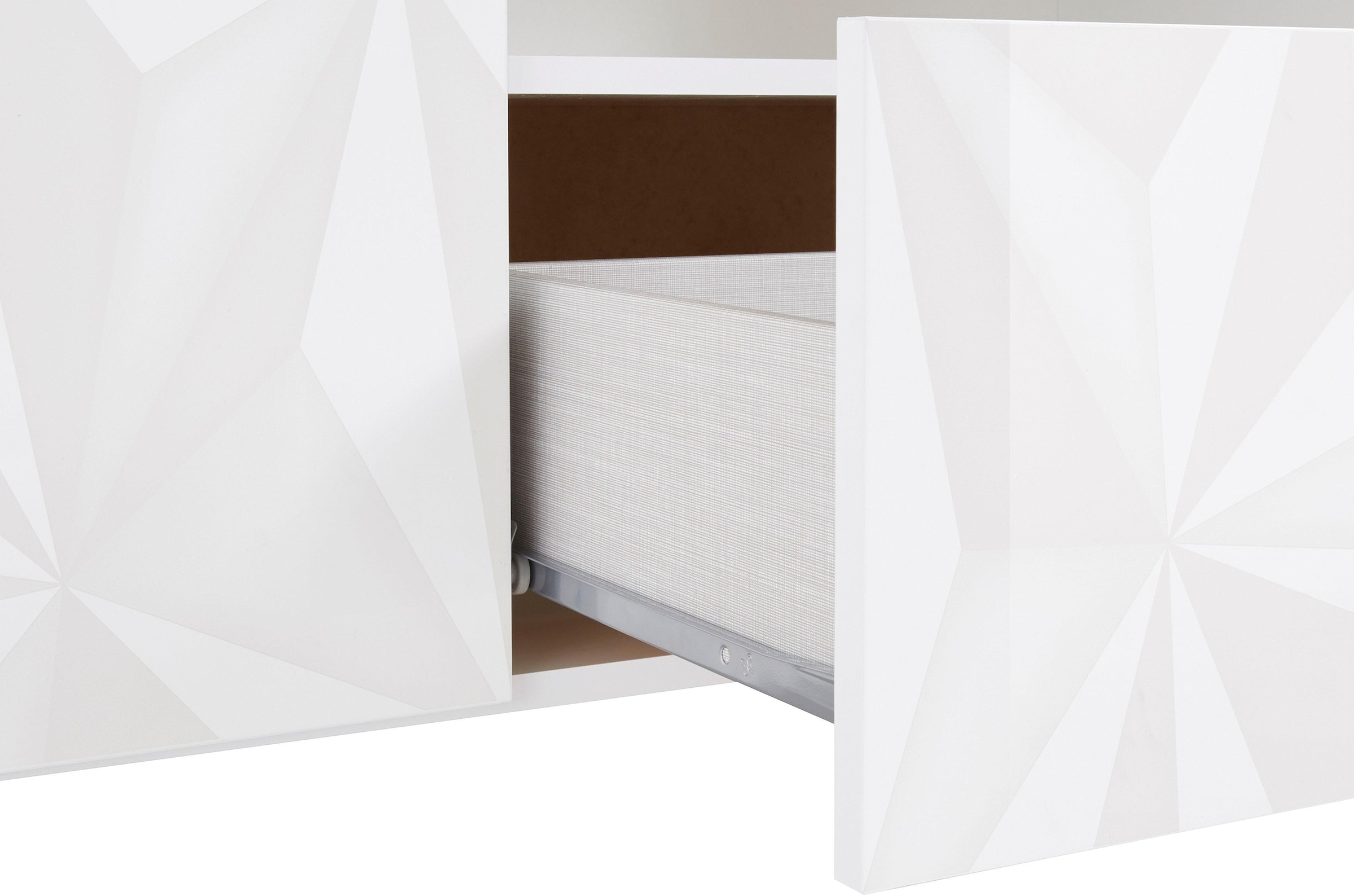 INOSIGN Sideboard »Prisma Breite 181, Kommode 2 Türen, 2 Schubkästen, Anrichte«, Front mit elegantem Siebdruck, grifflos, viel Stauraum