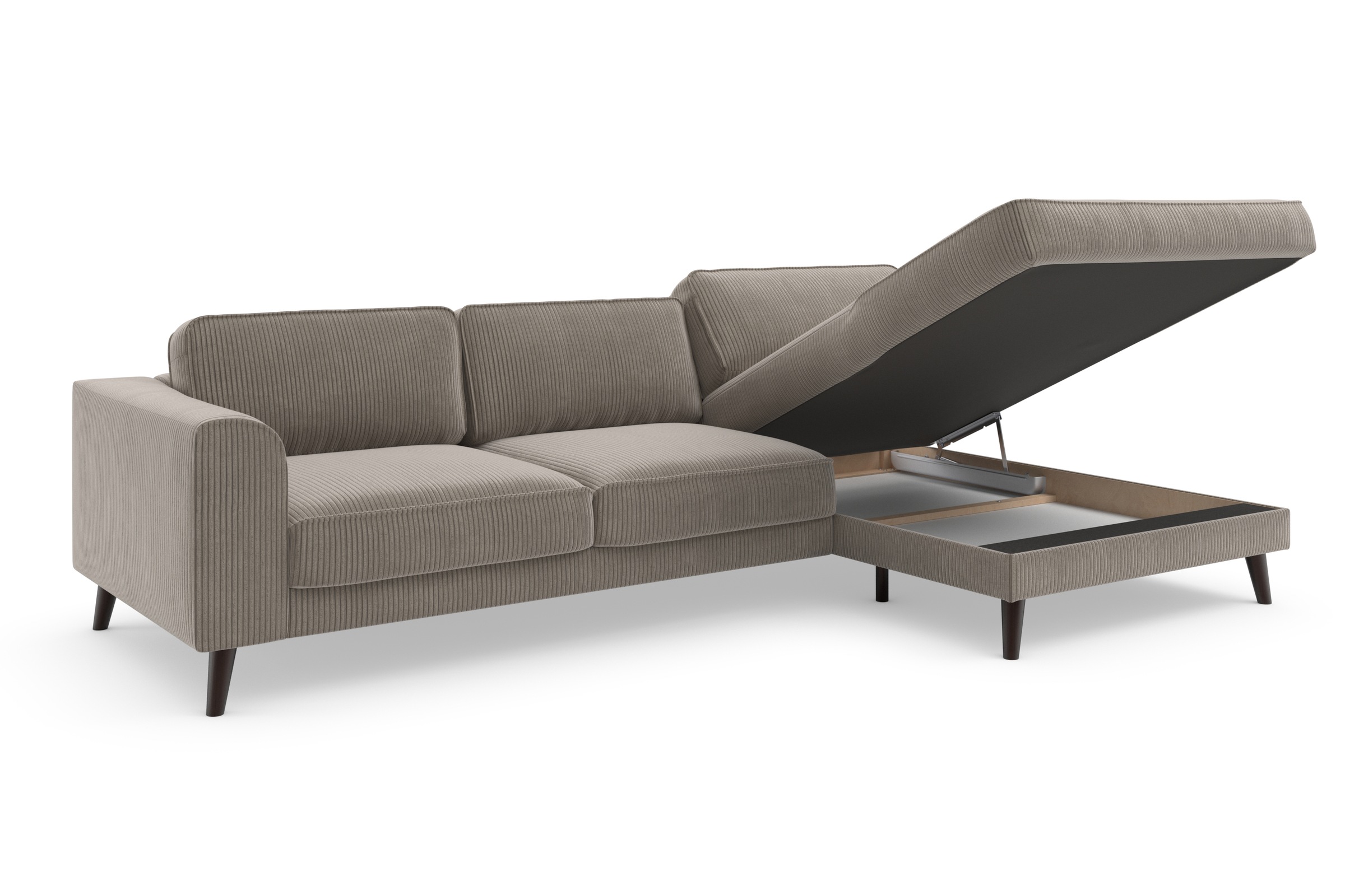 TRENDMANUFAKTUR Ecksofa »Lumber Jack, elegantes Designsofa, zeitlos modern, hoher Sitzkomfort«, wahlweise mit Bettfunktion u. Bettkasten, L-Form