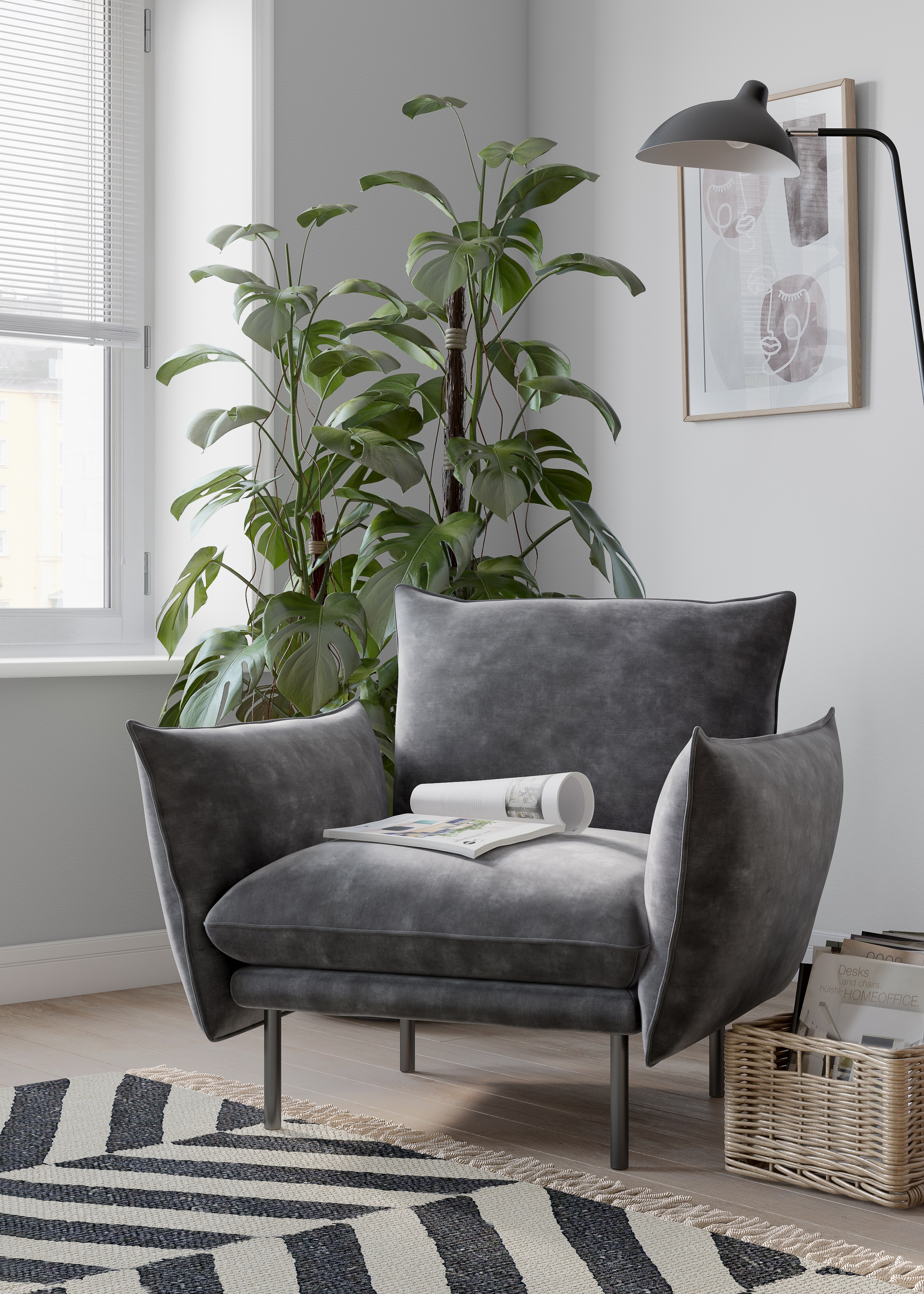OTTO home Sessel "Stine Cocktailsessel" Besonderes Design durch Kissenoptik und Keder