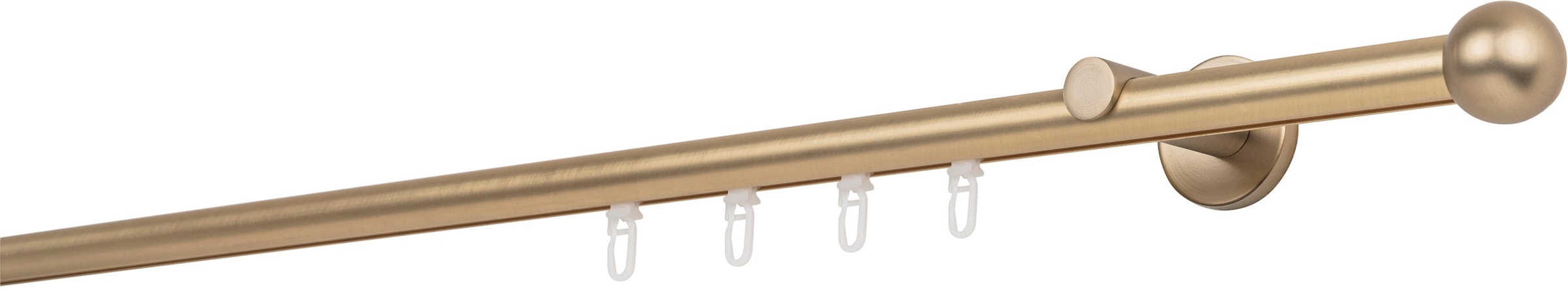 mydeco, Gardinenstange »20mm Ball Wandträger 6,5 cm« 1 läufig-läufig Fixmaß, messingfarben, B/L: 320 cm