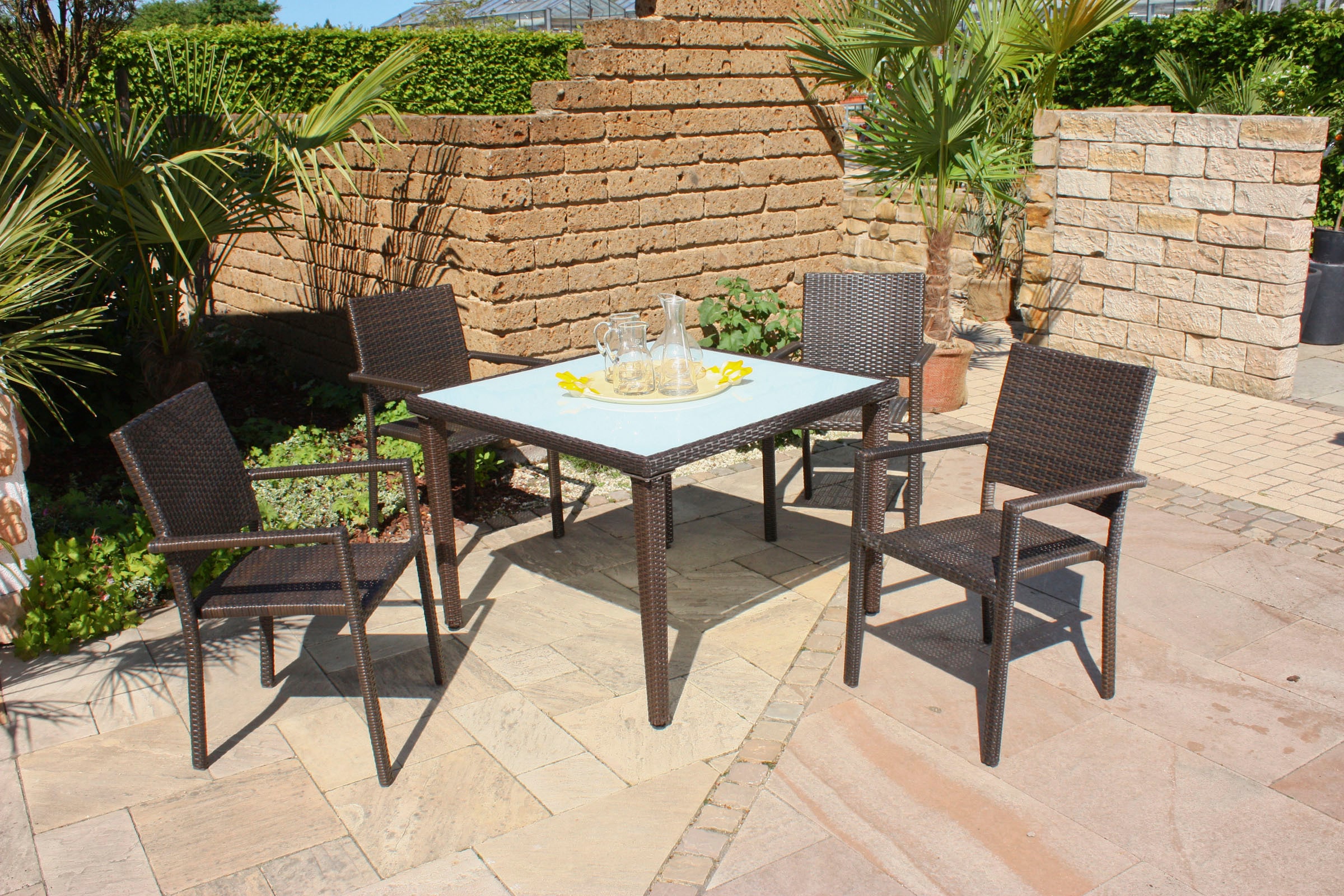 Garden Pleasure Stapelstuhl »MALAGA«, (Set), 4 St., 4er Set, aus Aluminium