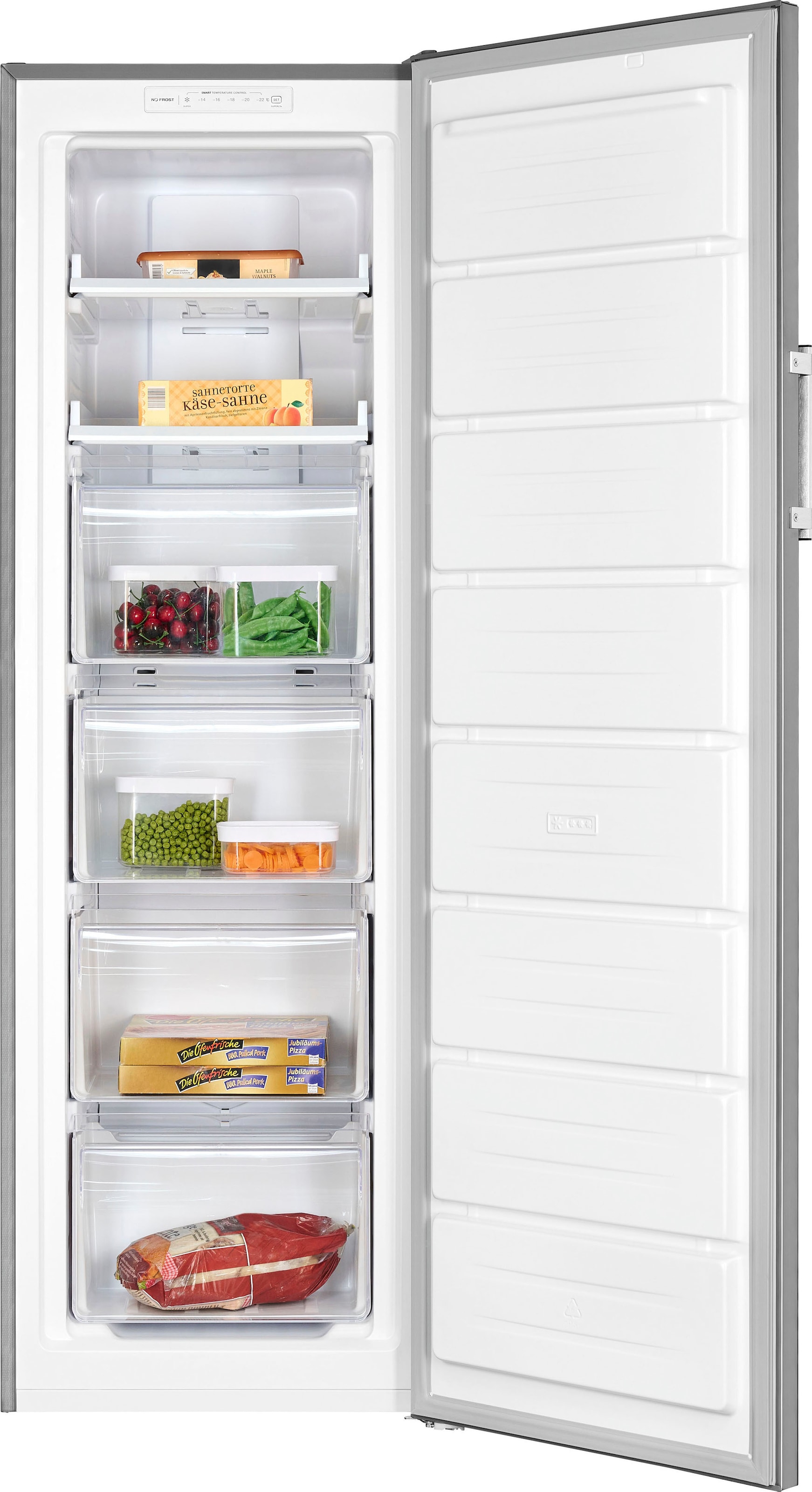 exquisit Gefrierschrank »GS271-NF-H-040D Inoxlook«, 170,5 cm hoch, 54 cm breit, 204 Liter Nutzinhalt, NoFrost, Schnellgefrieren