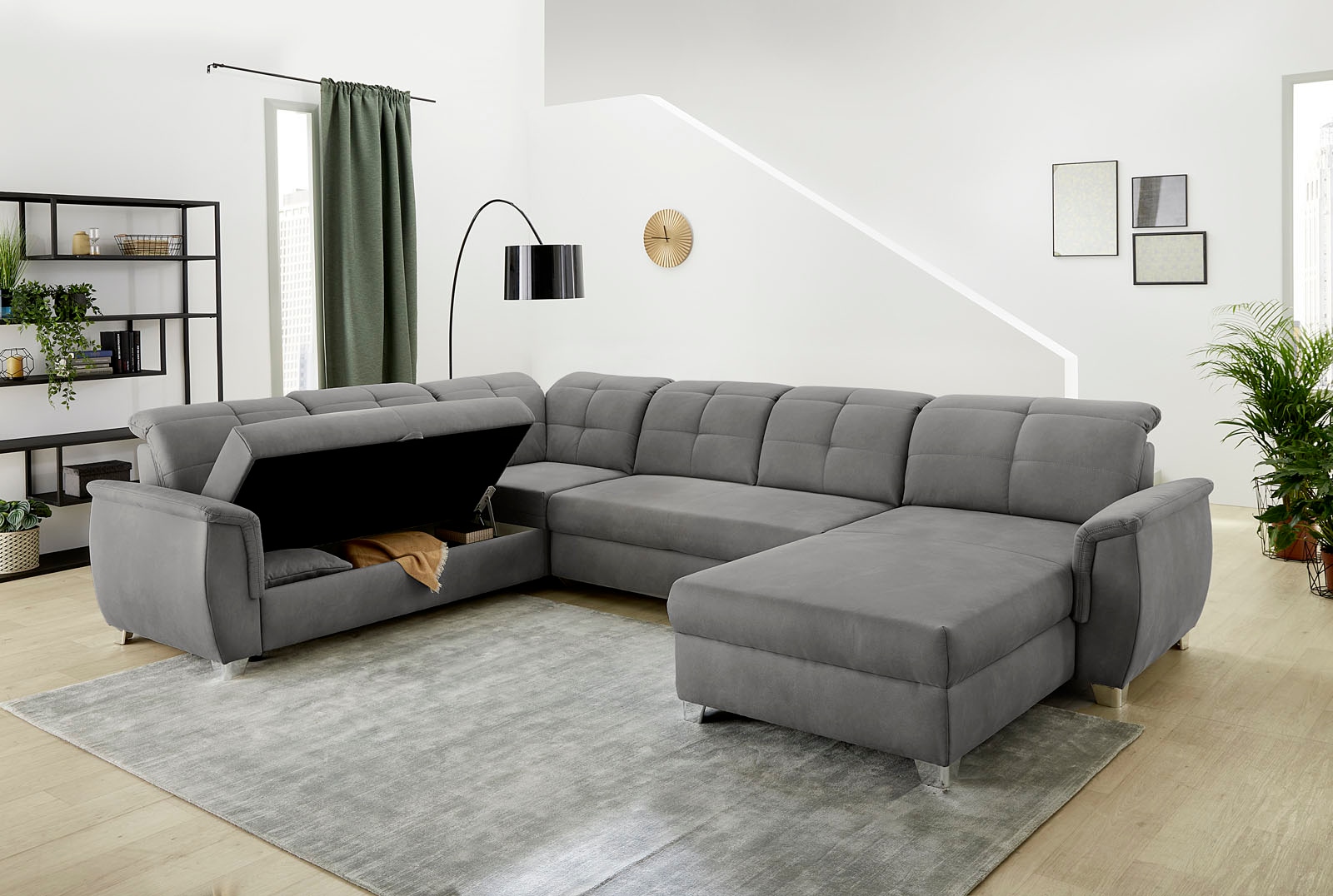 Jockenhöfer Gruppe Wohnlandschaft »Livorno U-Form«, mit 7 individuell verstellbaren Kopfteilen, Bett- und Relaxfunktion