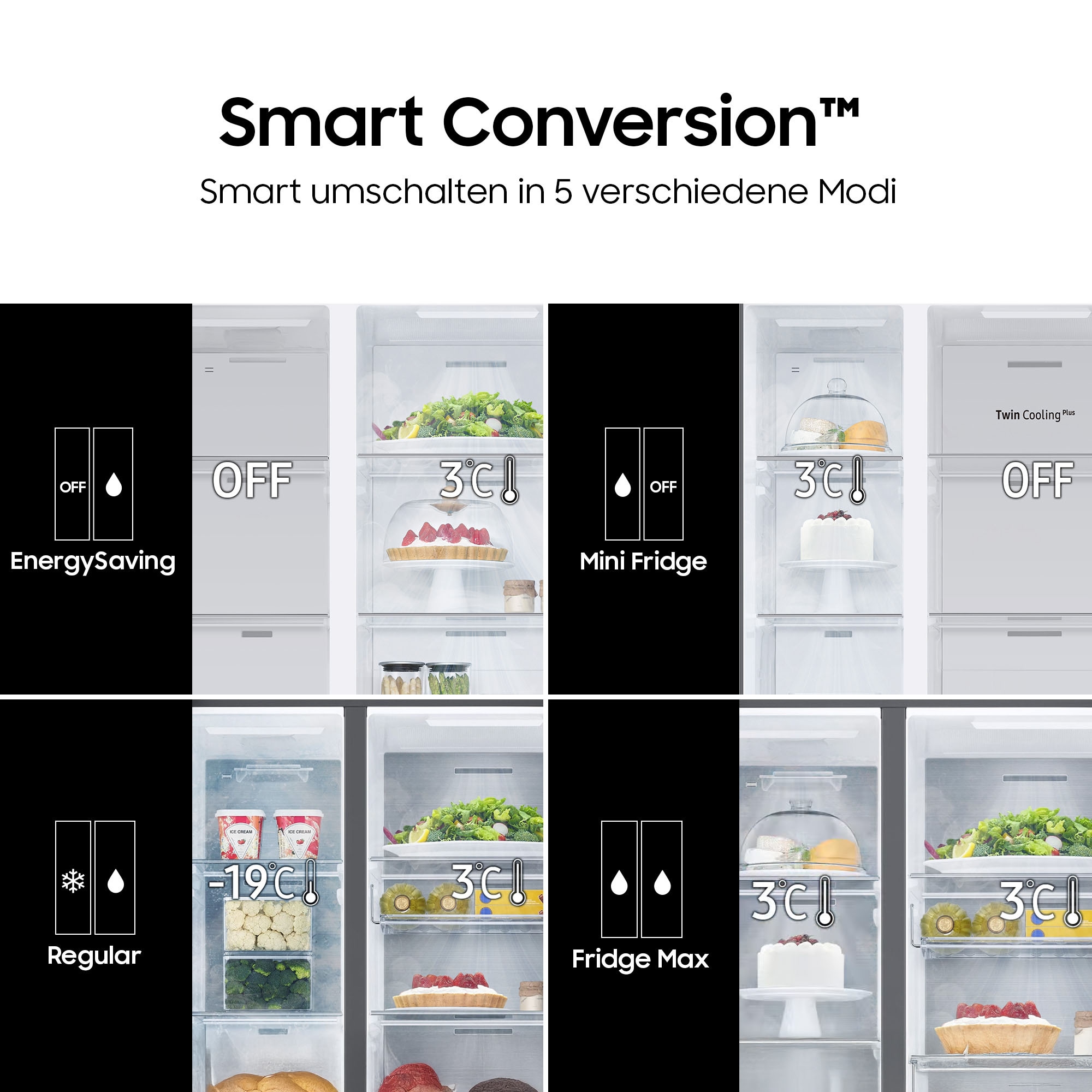 Samsung Side-by-Side RS70F »RS70F66KBFEF« 178 cm hoch 91,2 cm breit Eis- und Wasserspender, Al Energy Mode, No Frost+