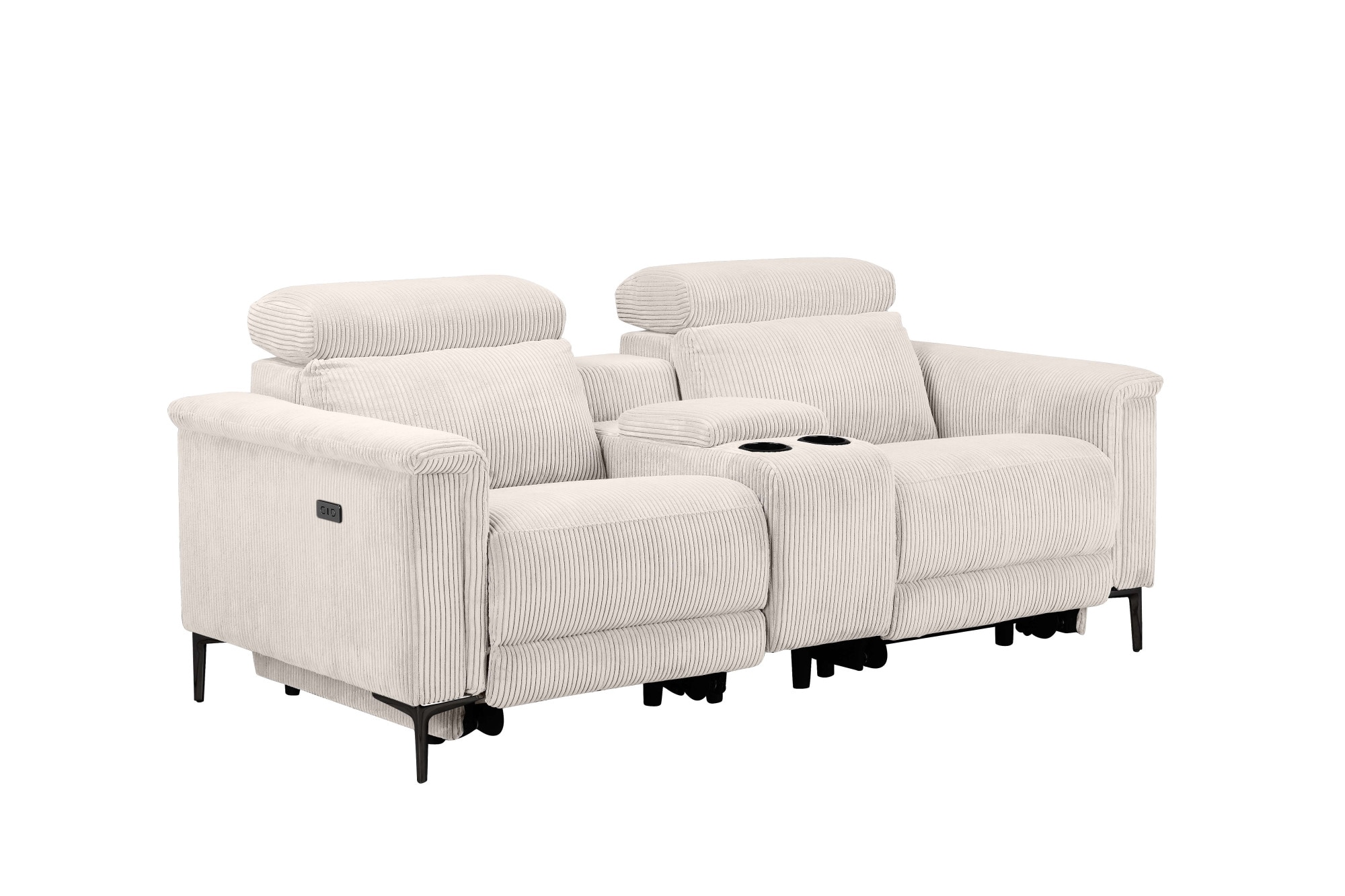 Places of Style 2-Sitzer »Lund in Cord, 2er-Kinosofa, TV-Sessel, Multimedia-Sofa, USB-A,«, m. elektrischer o. manueller Relaxfunktion, Getränkehalter u. Staufach