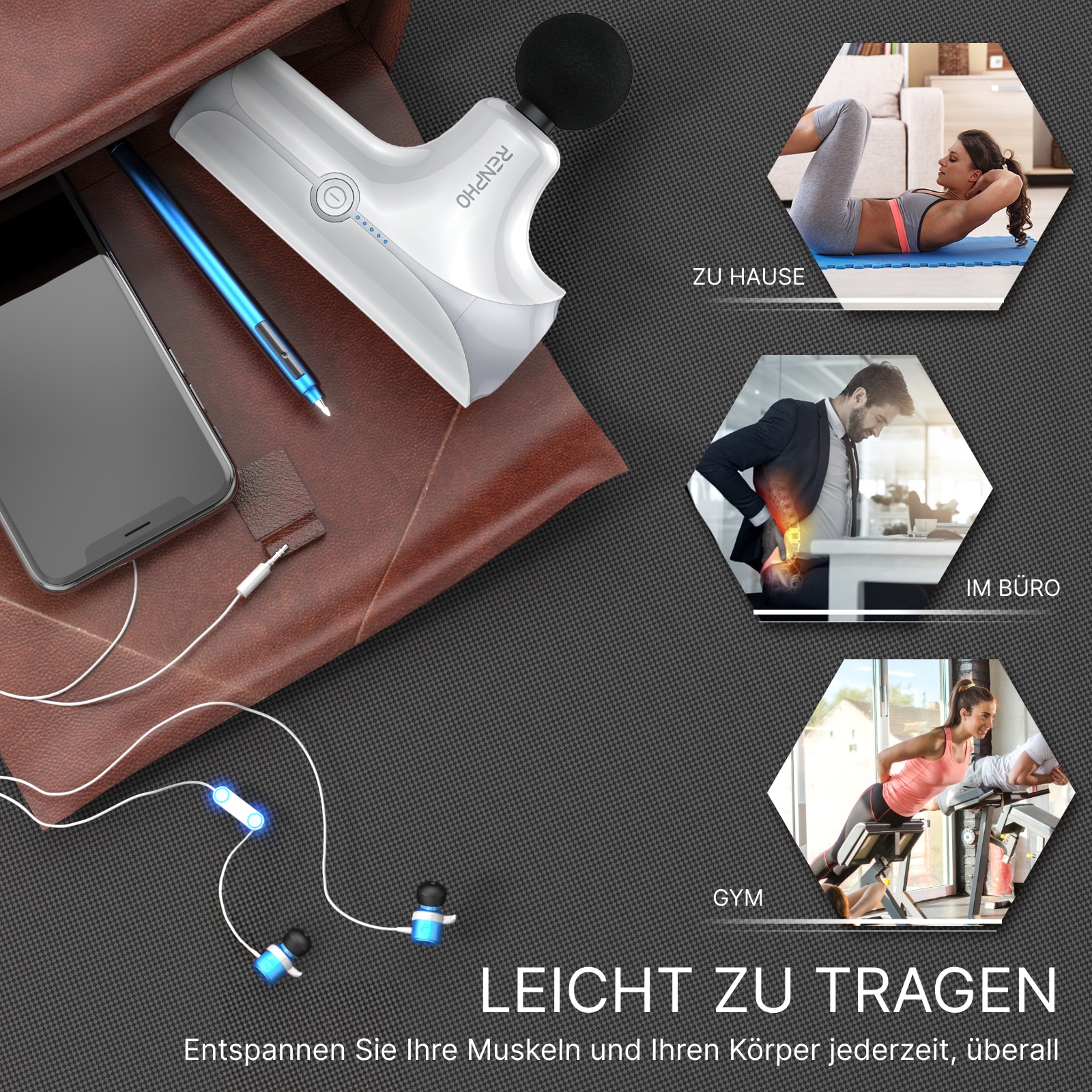 Renpho Massagepistole »Renpho Mini Massage Gun GM173« Ideal für Menschen, die viel unterwegs sind