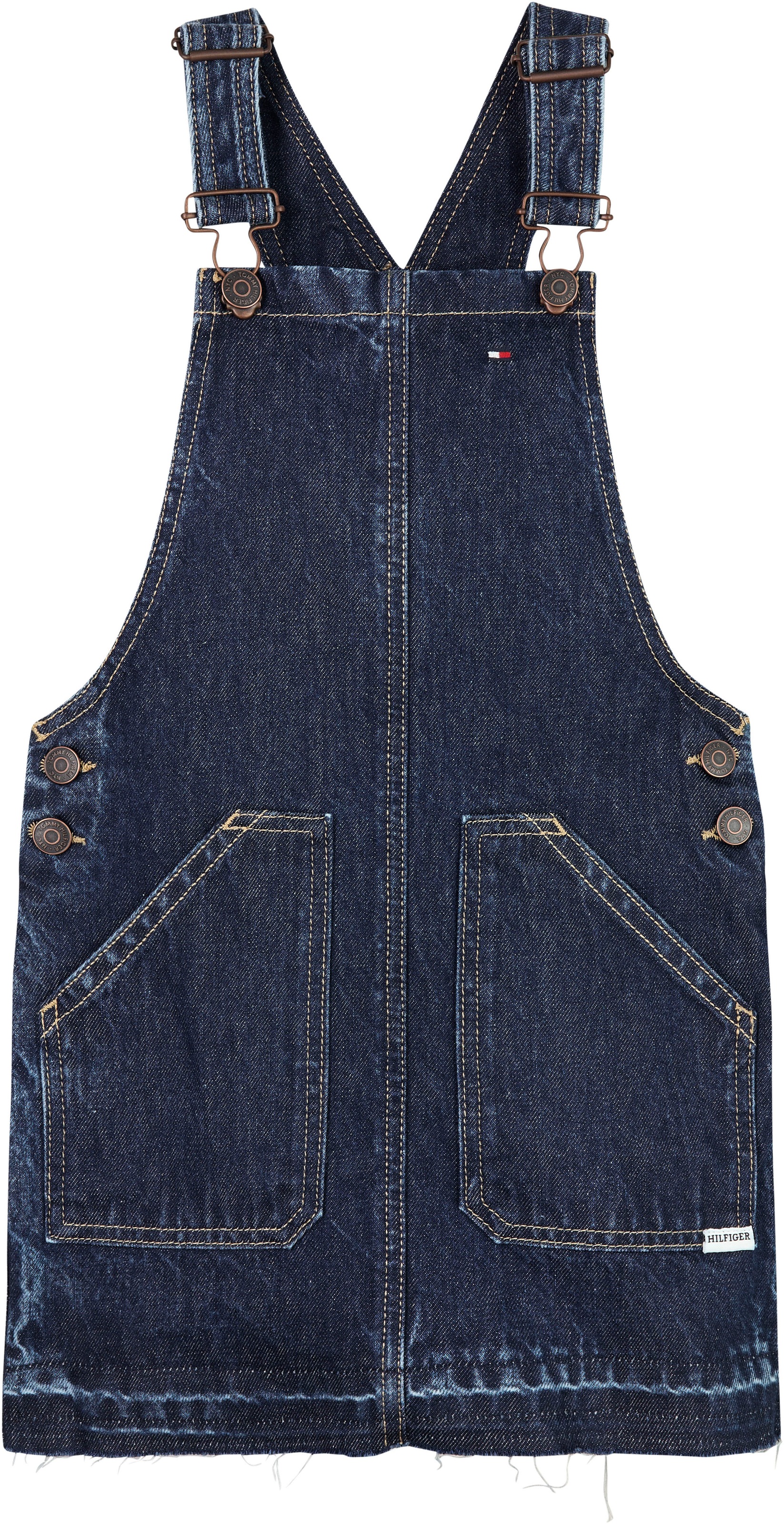 Tommy Hilfiger Latzkleid »DENIM DUNGAREE DRESS«, mit offenem Saum