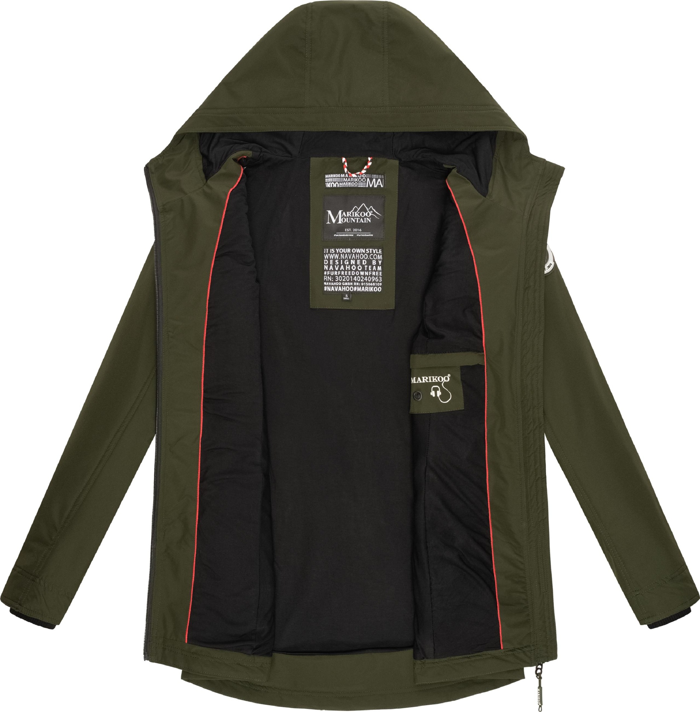 Marikoo Outdoorjacke »Outdoorjacke Honigbeere«, mit Kapuze