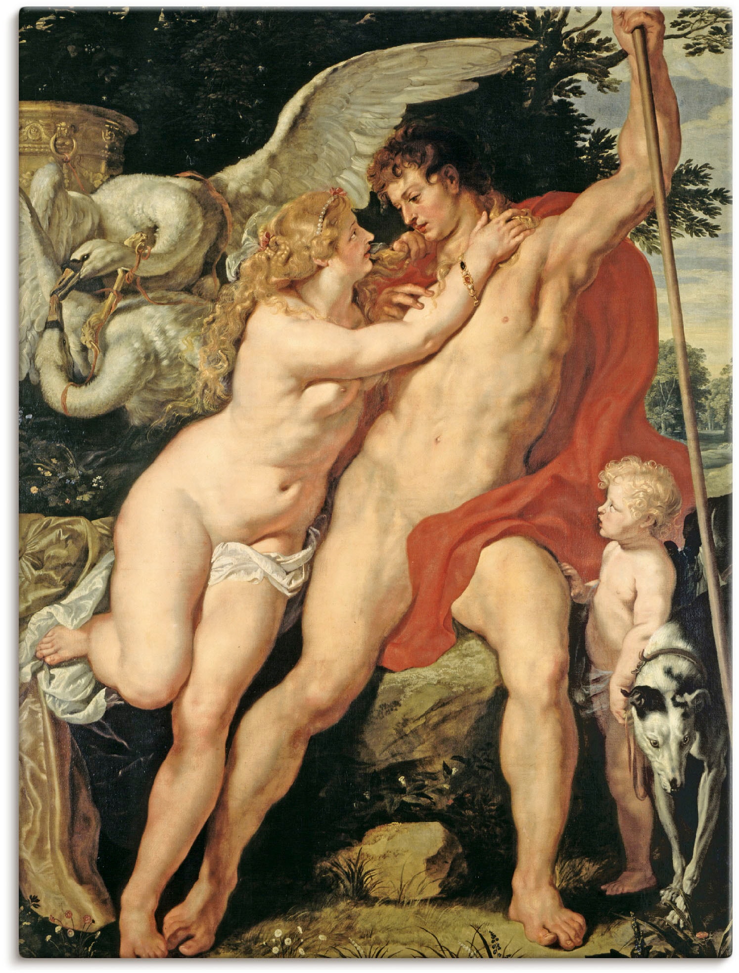 Artland Leinwandbild "Venus und Adonis. Um 1610" Paar 1 Stk. tlg. auf Holzrahmen gespannt