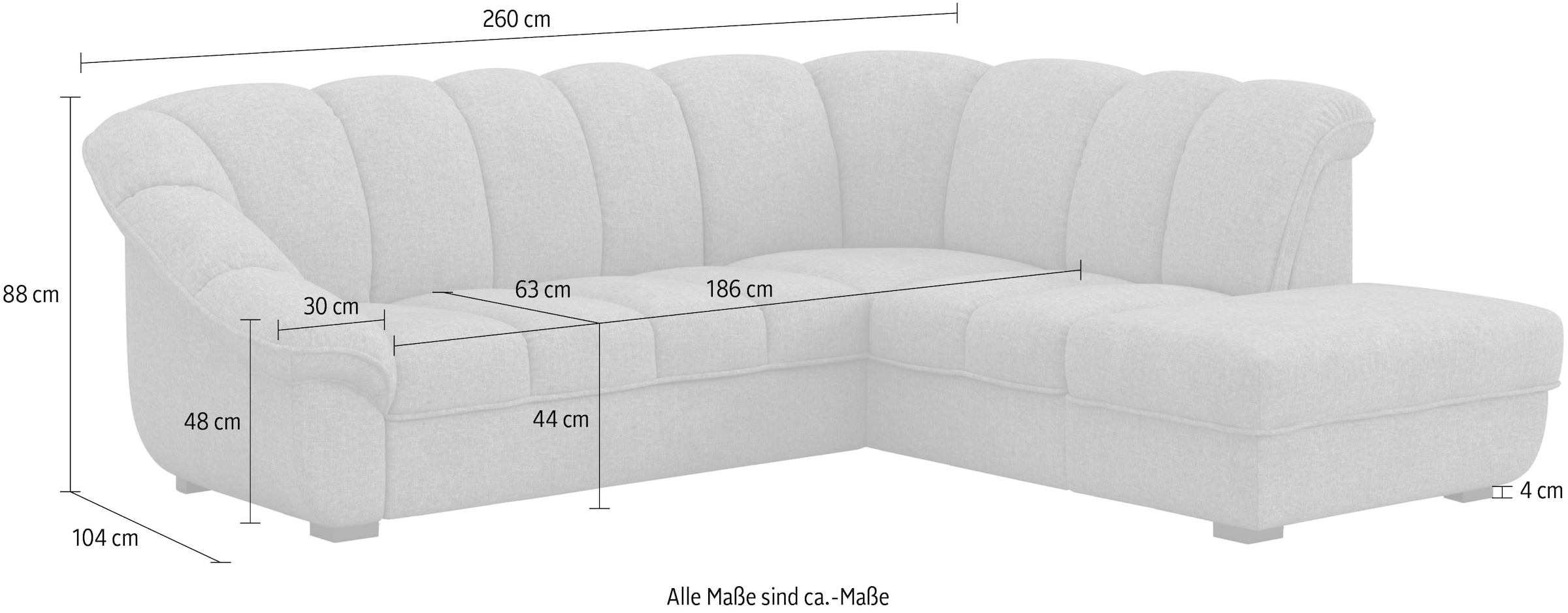 COTTA Ecksofa »Mado, Breite 260 cm« verschiedene Sofas individuell kombinierbar
