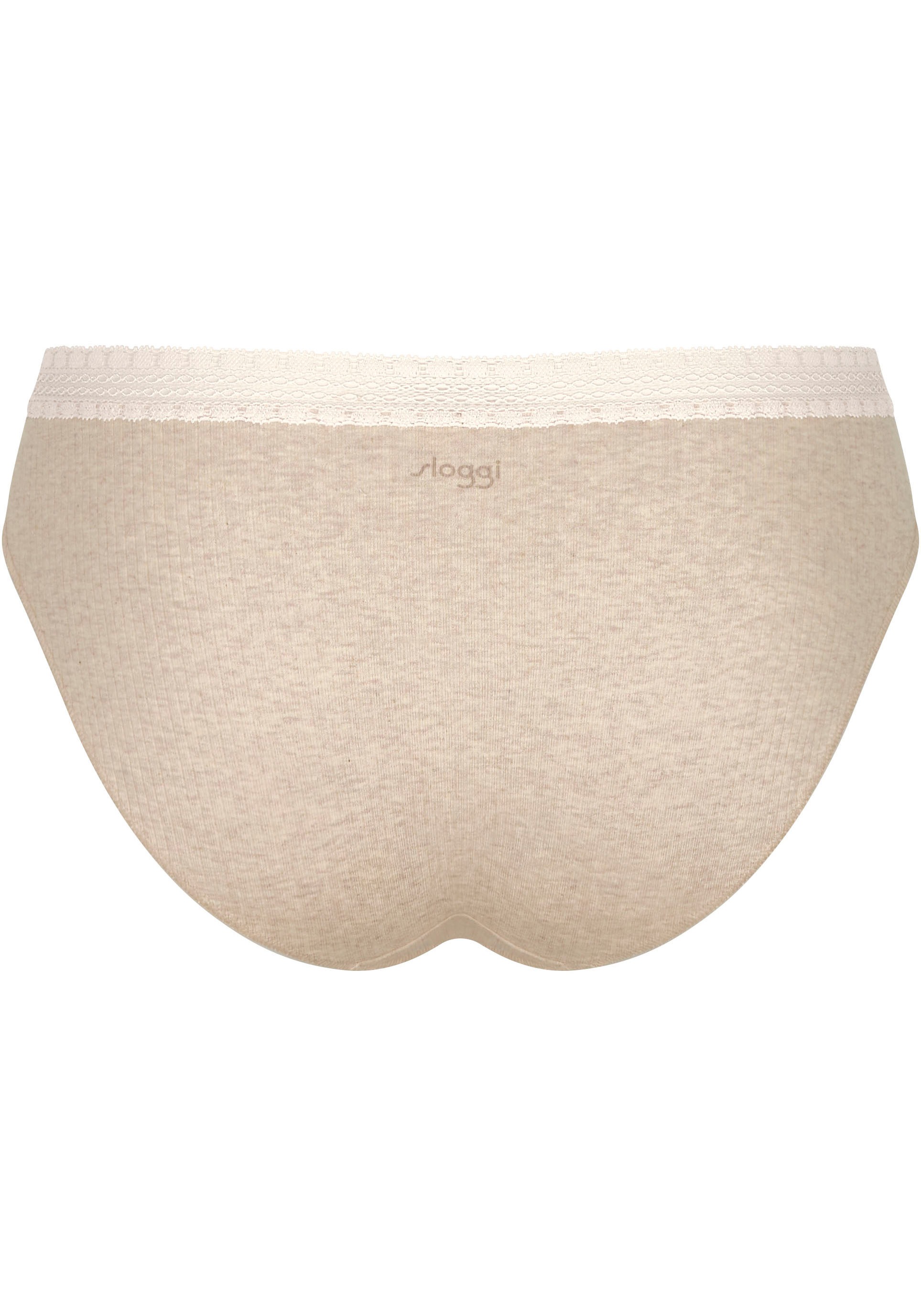 sloggi Slip »GO Ribbed R Tai C2P«, (2er Pack), weiche Rippware mit Spitzenbesatz