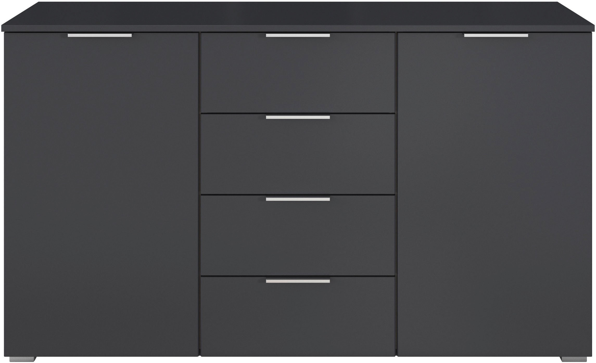 OTTO home Kombikommode »Sideboard Schubladenkommode AGORDO mit Dekor- oder Hochglanzfront« in zwei Griff-Farben, Breite 120 cm,  vier große Schubladen, mit insgesamt 4 Einlegeböden MADE IN GERMANY