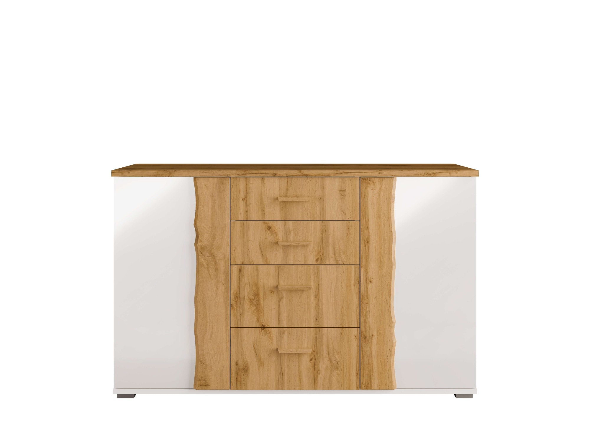 Home affaire Kommode »Kommode Fabella mit 4 Schubladen, 2 Einlegeböden, BxHxT 130x82x45 cm«, mit viel Stauraum, 2 Drehtüren