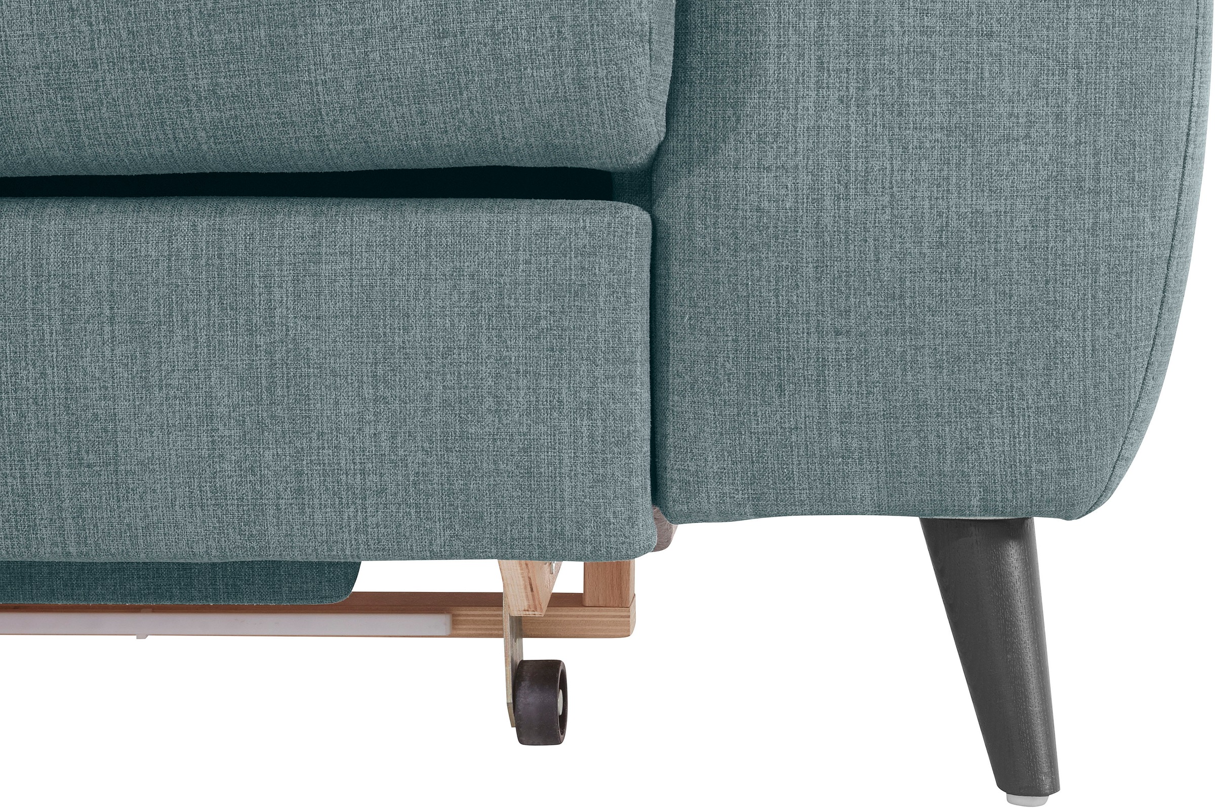 COTTA Ecksofa »Mia L-Form mit 3 Zierkissen«, wahlweise mit Bettfunktion, Bettkasten, Beleuchtung & Wireless-Charger