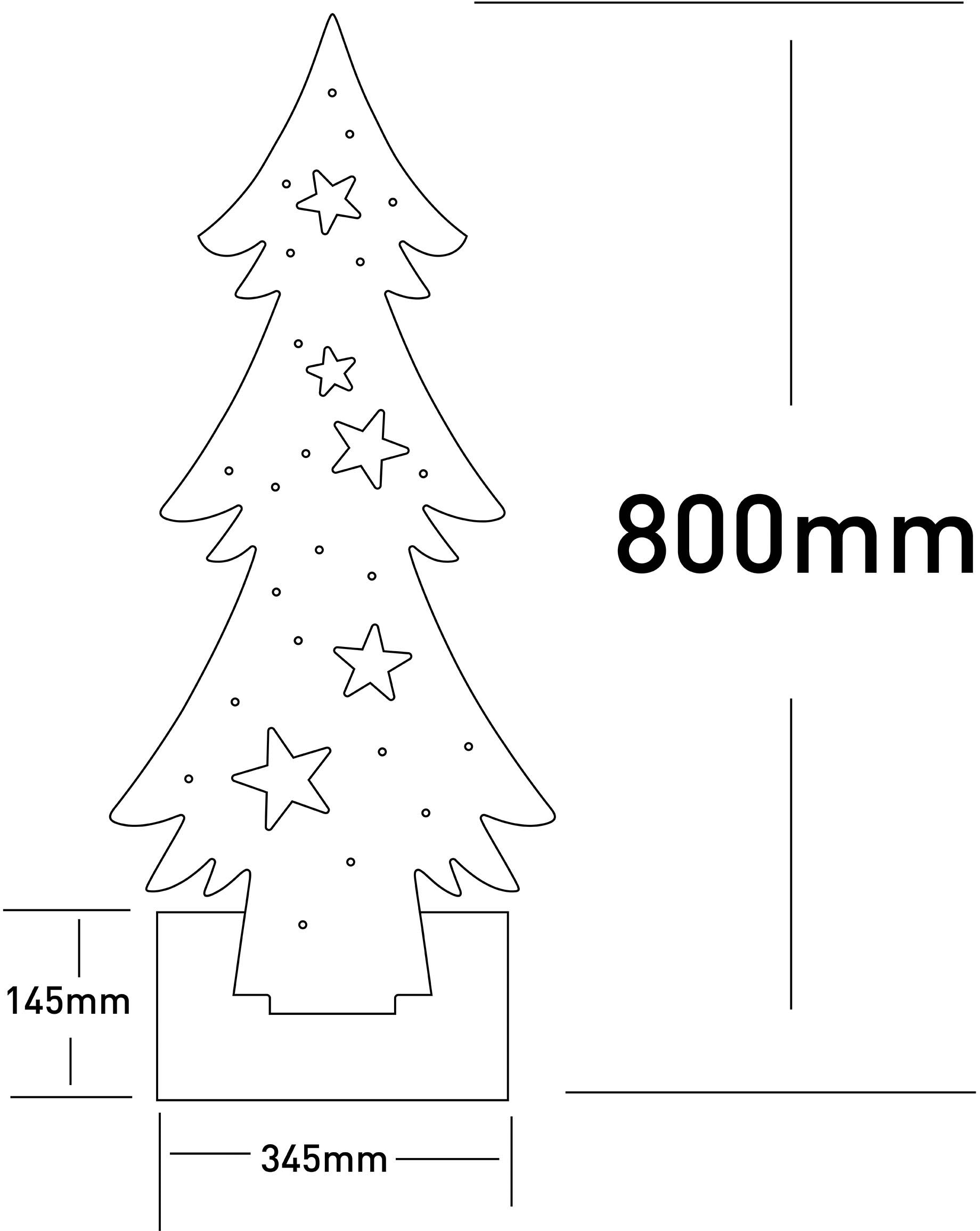 Holz«, mit Jahren ca. 3 | LED Baum kaufen Garantie XXL Holz-Stehleuchte, Weihnachtsdeko näve »Tannenbaum, Höhe Batteriebetrieben 80 cm, online aus