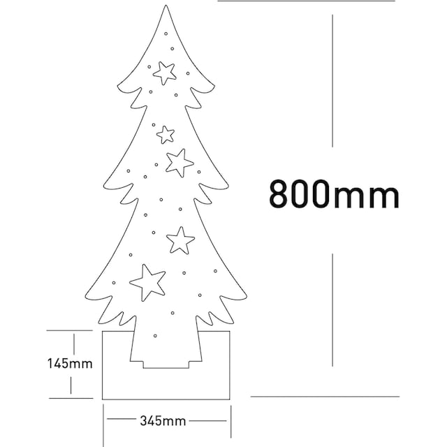 näve LED Baum »Tannenbaum, Weihnachtsdeko aus Holz«, Holz-Stehleuchte, Höhe  ca. 80 cm, Batteriebetrieben online kaufen | mit 3 Jahren XXL Garantie