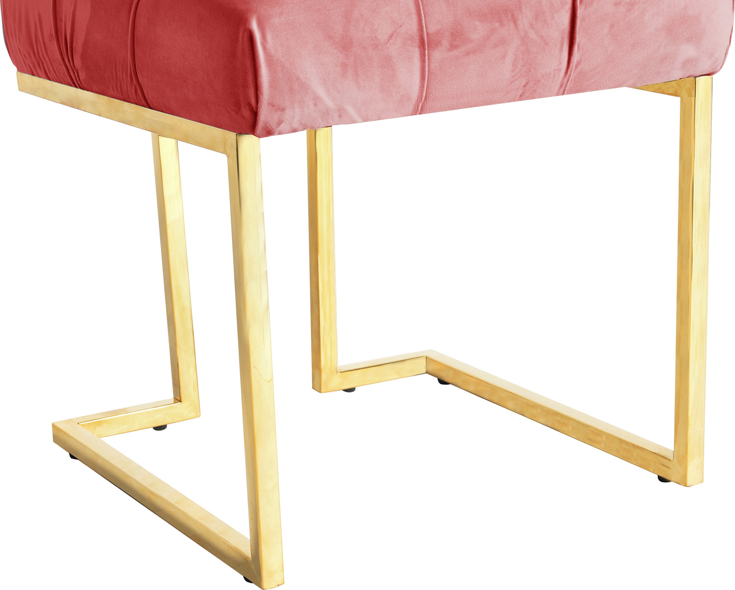 Kayoom Sitzhocker »Hocker Rare, Edler Touch durch goldenes Gestell«, (1 St.), eckig, samtweich, gesteppt, mit Zierknöpfen, Edelstahlgestell