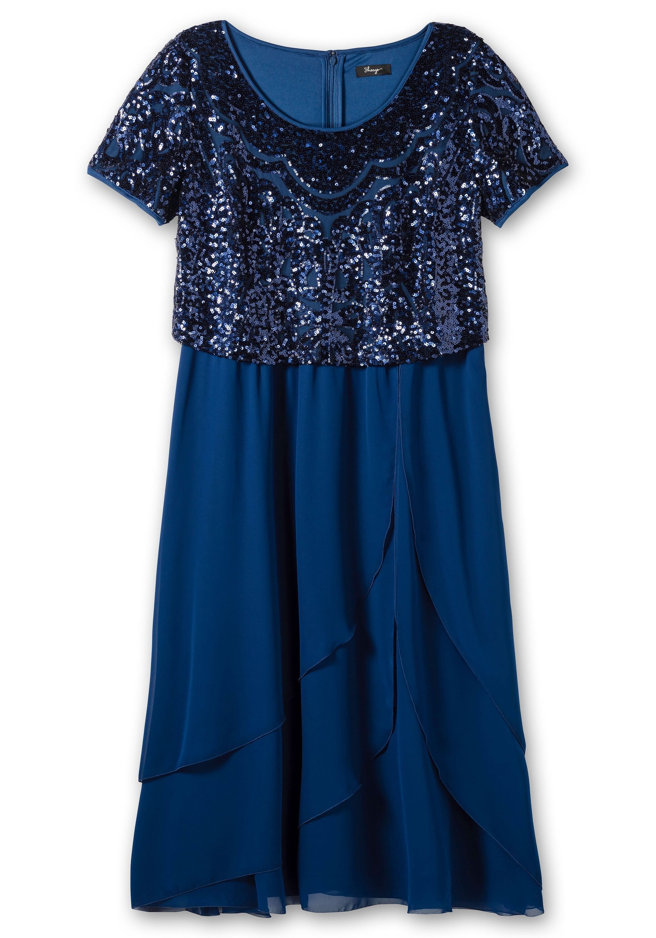 Sheego Abendkleid »Abendkleid mit Paillettenoberteil und Lagen-Rock«