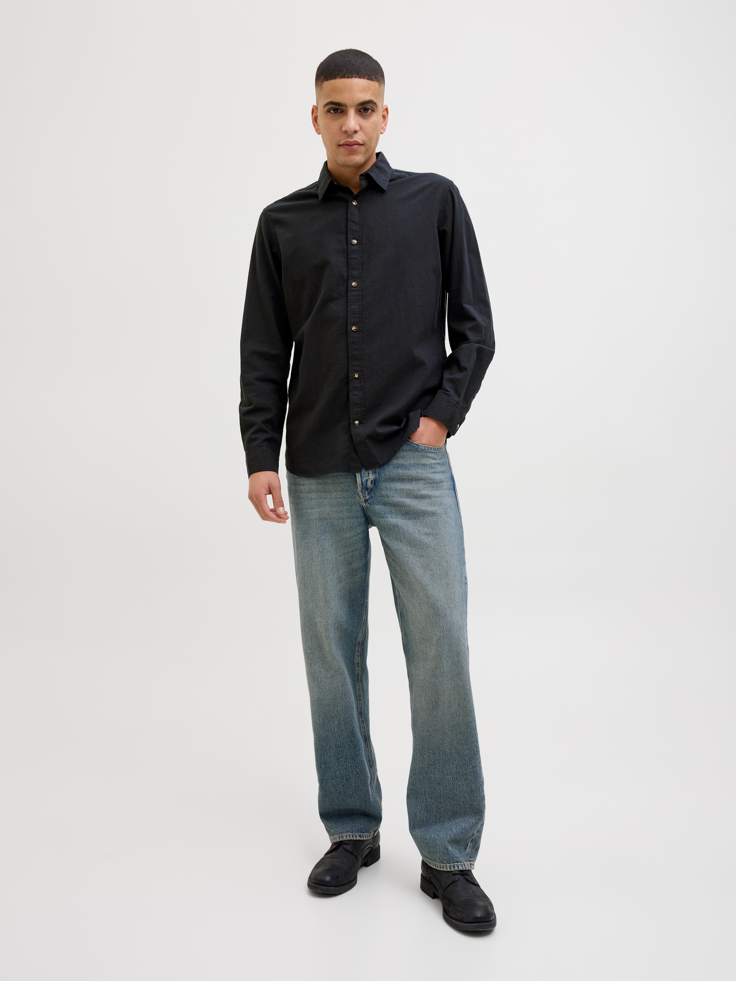 Jack & Jones Langarmhemd »JJESUMMER SHIRT LS SN«, mit Hemdkragen