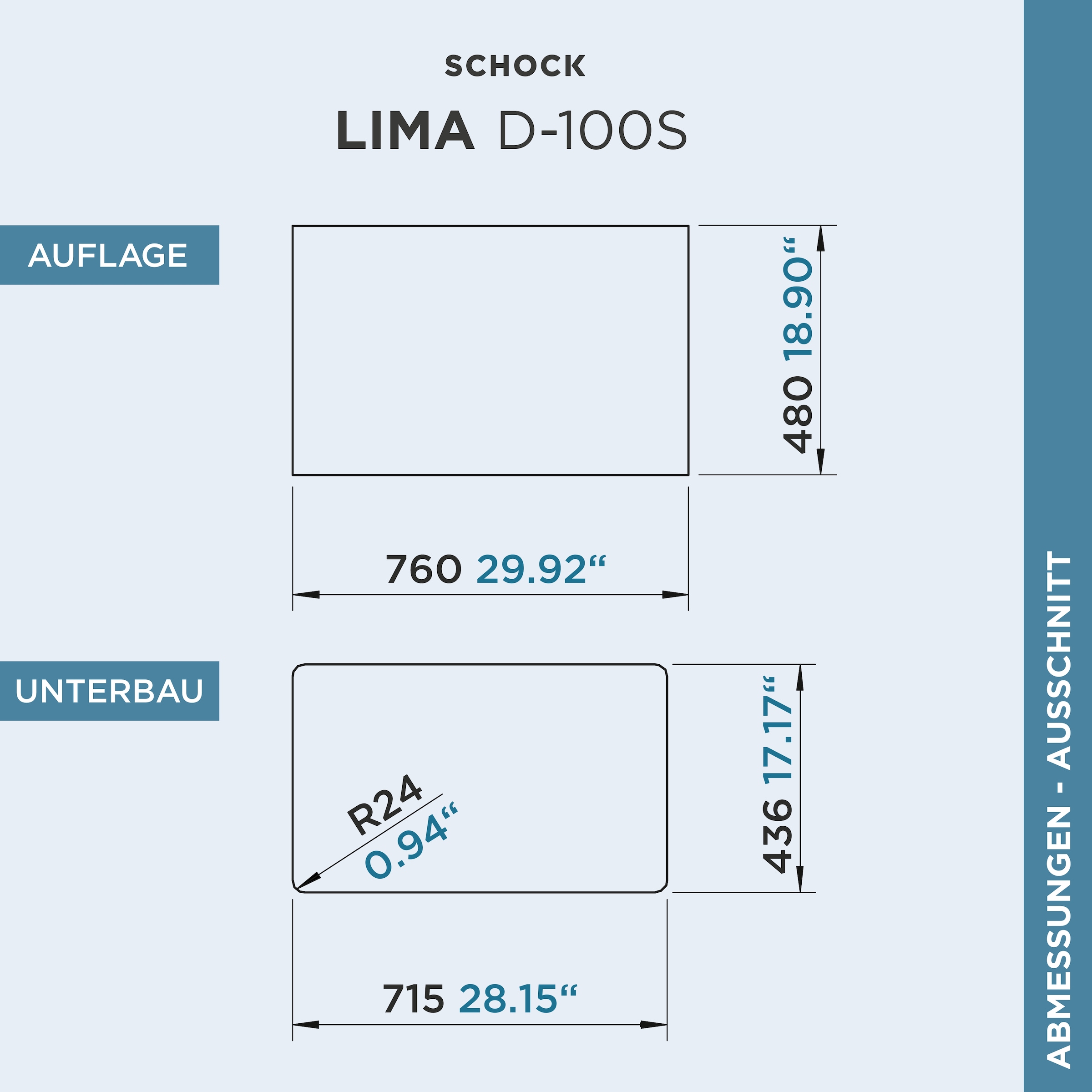 Schock Granitspüle »Lima D-100S« 78/50 cm, Auflagespüle