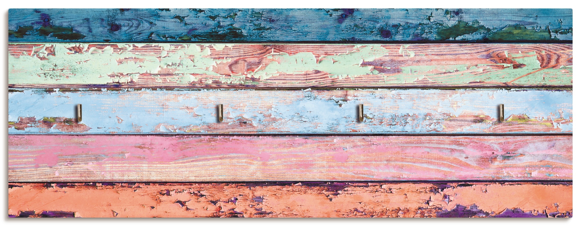 Artland Hakenleiste »Bunte Holzplanken«, MDF