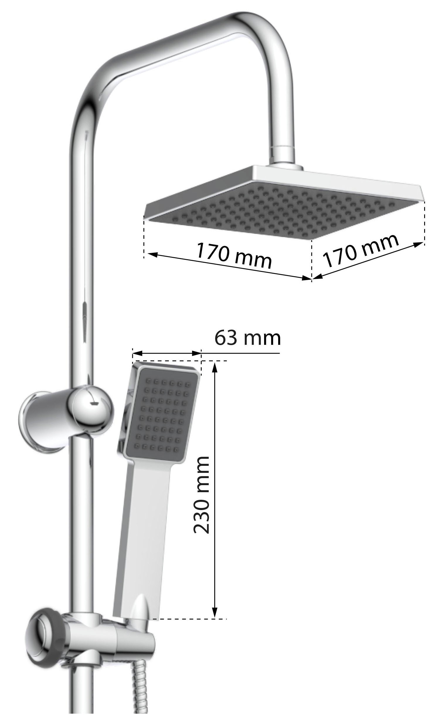 Schütte Brausegarnitur »EASY ENERGY«, höhenverstellbar, Antikalk, Edelstahl