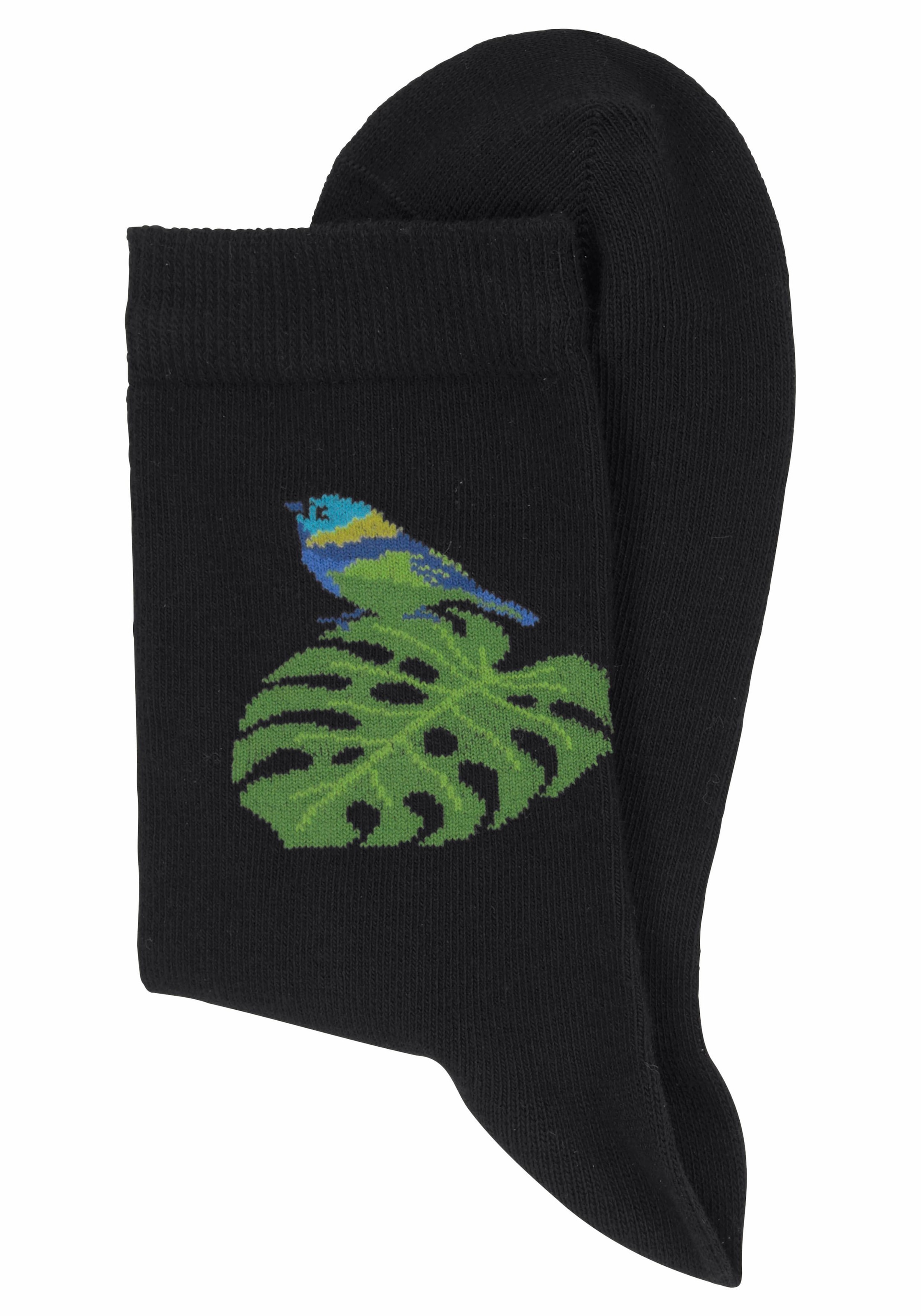 H.I.S Socken, (Packung, 7 Paar), mit Schmetterlings- und Vogelmotiven