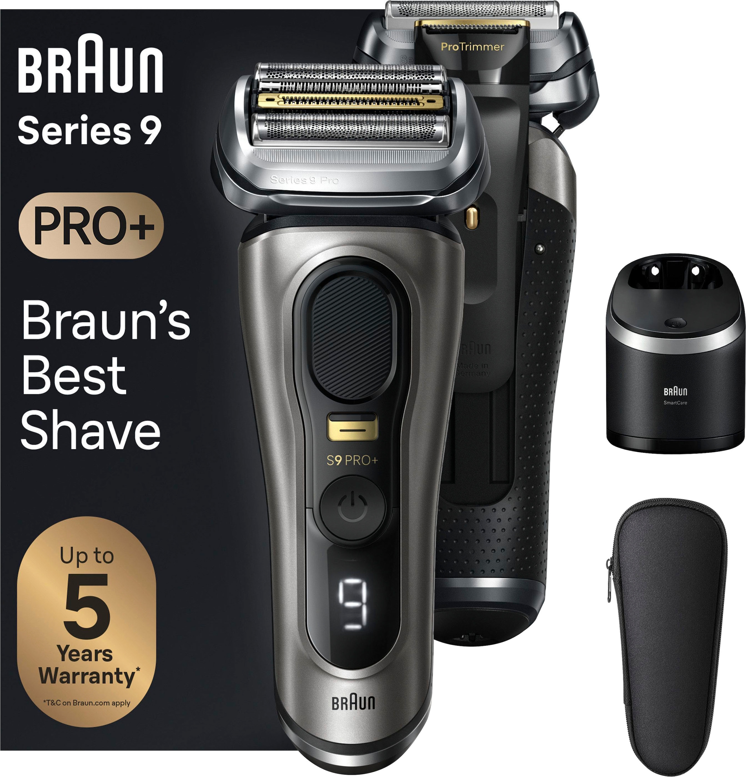 Braun Elektrorasierer »Series Pro+ Jahren Garantie 9565cc«, 3 mit 9 Reinigungsstation, XXL Precision ProTrimmer