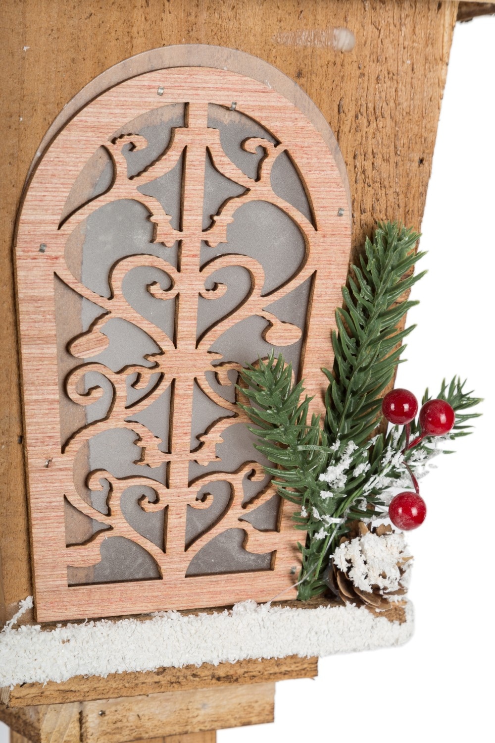 Myflair Möbel & Accessoires LED Laterne »Holzlaterne, 80 cm hoch« Warmweiß mit  intergrierter LED-Lichterkette