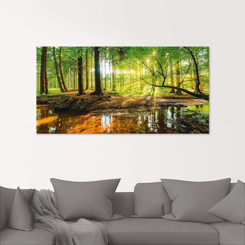 Artland Wandbild »Wald im Gegenlicht«, Wald, (1 St.), als Alubild,  Leinwandbild, Wandaufkleber oder Poster in versch. Größen auf Raten  bestellen