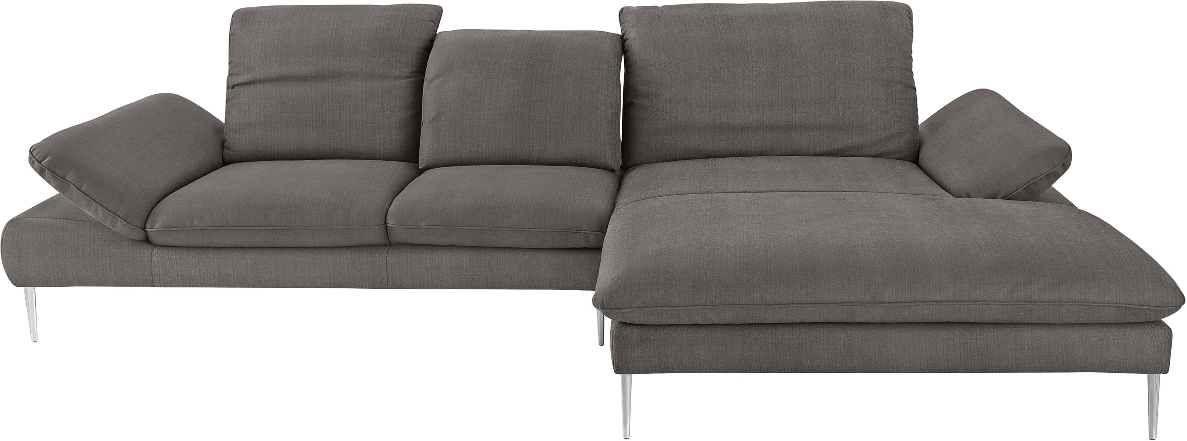 W.SCHILLIG Ecksofa »enjoy&MORE, Designsofa, bequem, zeitlos und elegant, L-Form« mit Sitztiefenverstellung, Füße Chrom glänzend, Breite 340 cm
