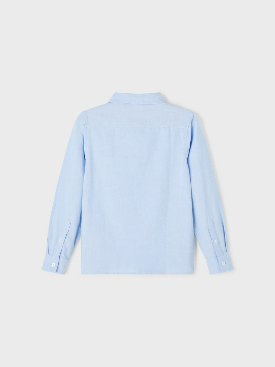 Name It Langarmhemd »NKMNEWSA für Jungen mit Knopfleiste und Baumwollkomfort«, unifarben, casual, regular fit, Baumwolle, Hemdkragen