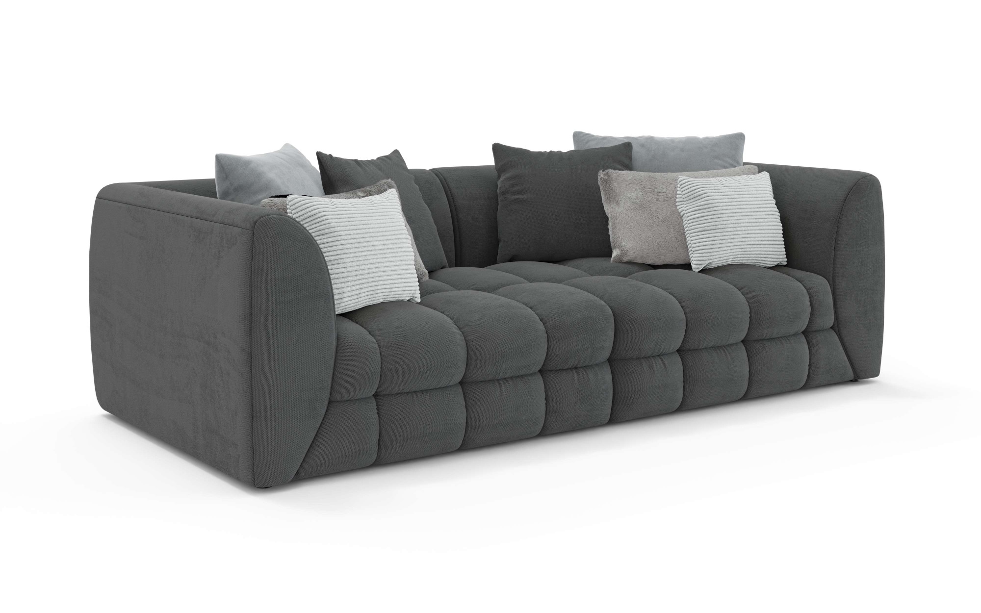 s.Oliver Big-Sofa »COBBO 3-Sitzer Design-Sofa Bubble-Optik, Maße B/T/H: 259/126/104 cm« mit vielen Kissen, moderne Steppung und hoher Sitzkomfort