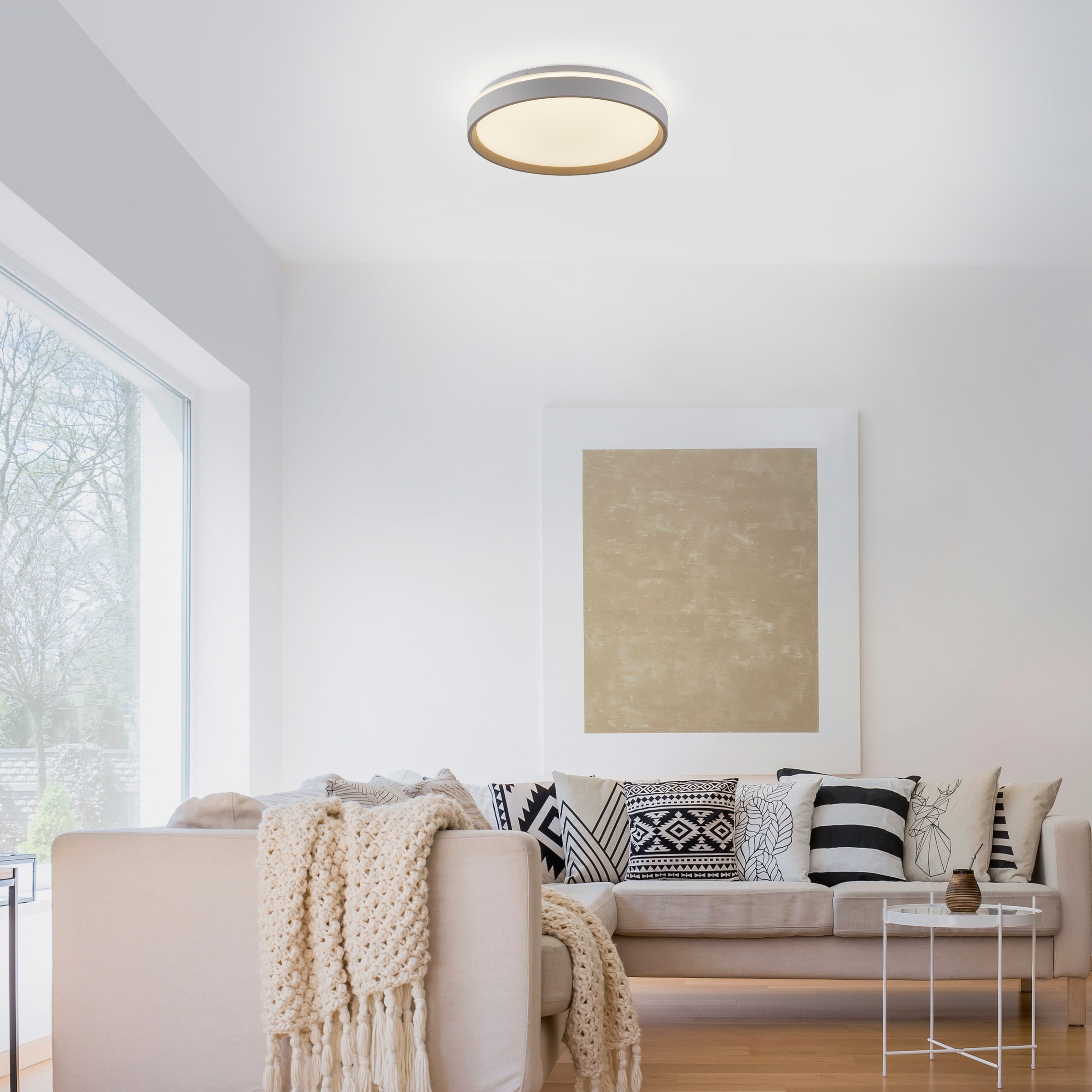 JUST LIGHT LED Deckenleuchte »MIO« LED-Board 1 Stk. warmweiß - kaltweiß CCT-Farbtemperatursteuerung, Infrarot-FB, Stufenlos dimmbar, Memory