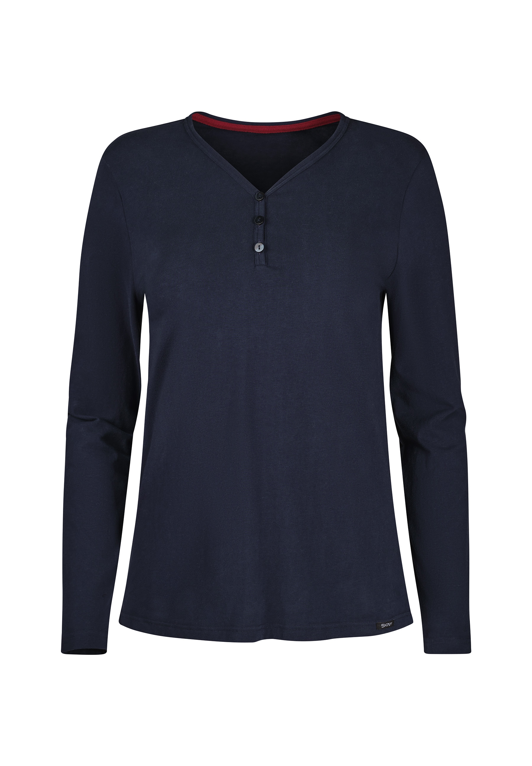 Skiny Pyjama »Night In Skiny Flanell« 2 tlg. elastischer Bund, Bindeband, Oberteil mit Knöpfen, langärmelig