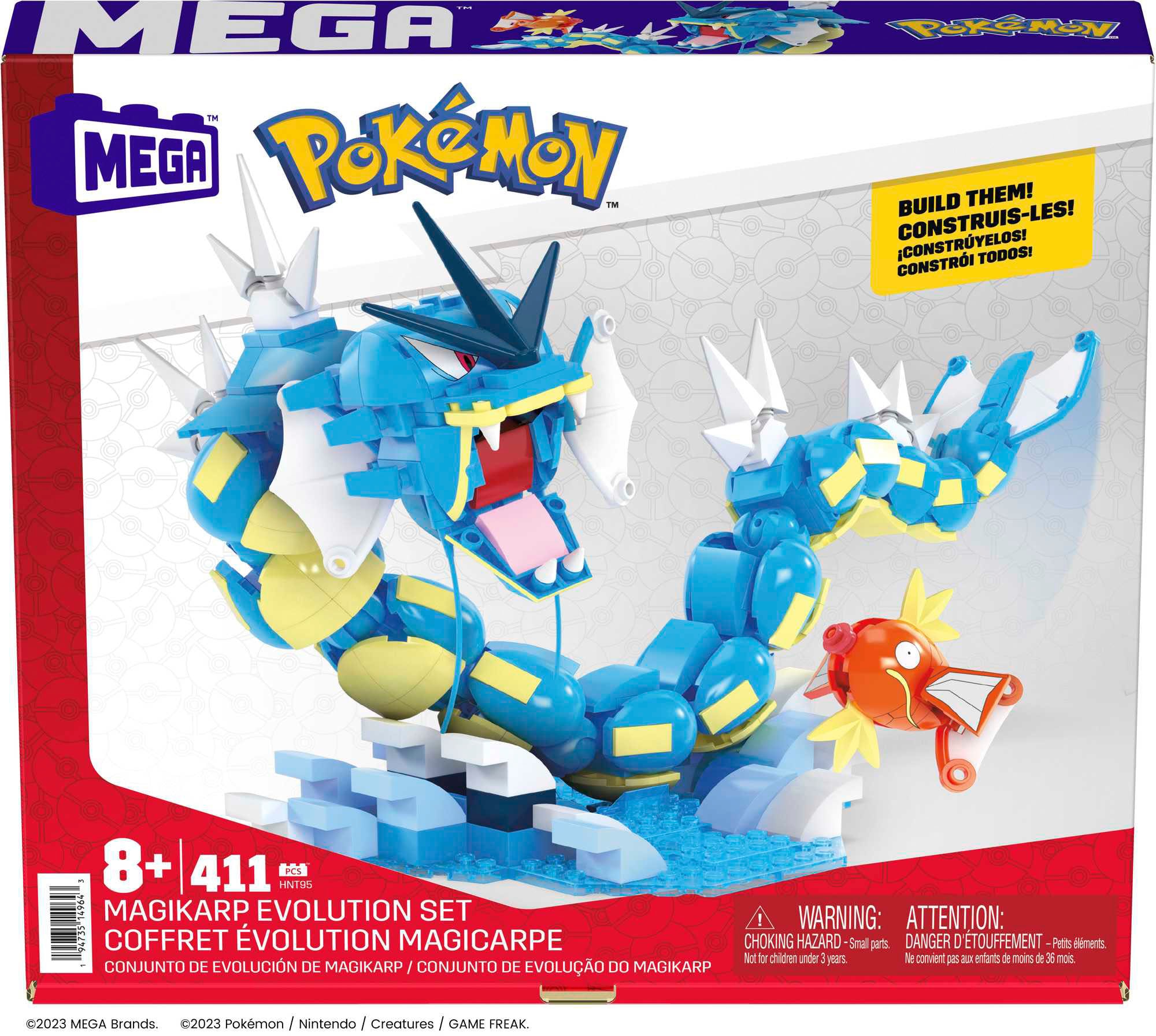 MEGA Spielbausteine »MEGA Pokémon, Karpador Evolution Set«, (411 St.)