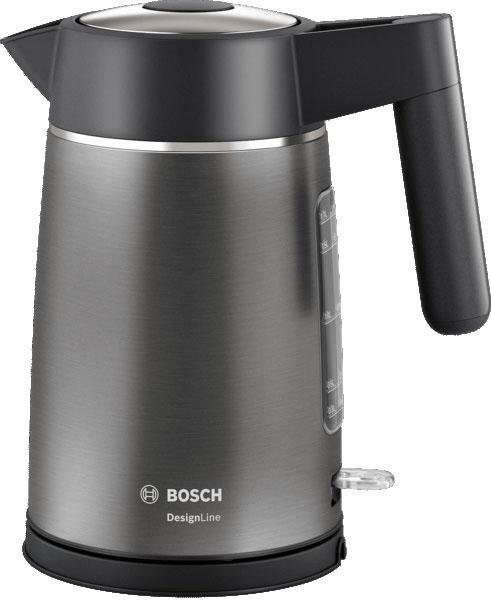 BOSCH, Wasserkocher »TWK5P475 DesignLine« 1, 7 l 2400 W, classic grey crystal, Wasserkocher
