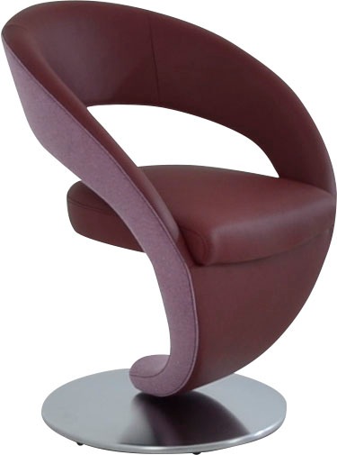 K+W Komfort Design-Drehstuhl, kaufen in edelstahloptik, Raten Drehteller Leder Farbkombination Wohnen Drehstuhl auf & »Wave«, Metall CLOUD-Lodenstoff
